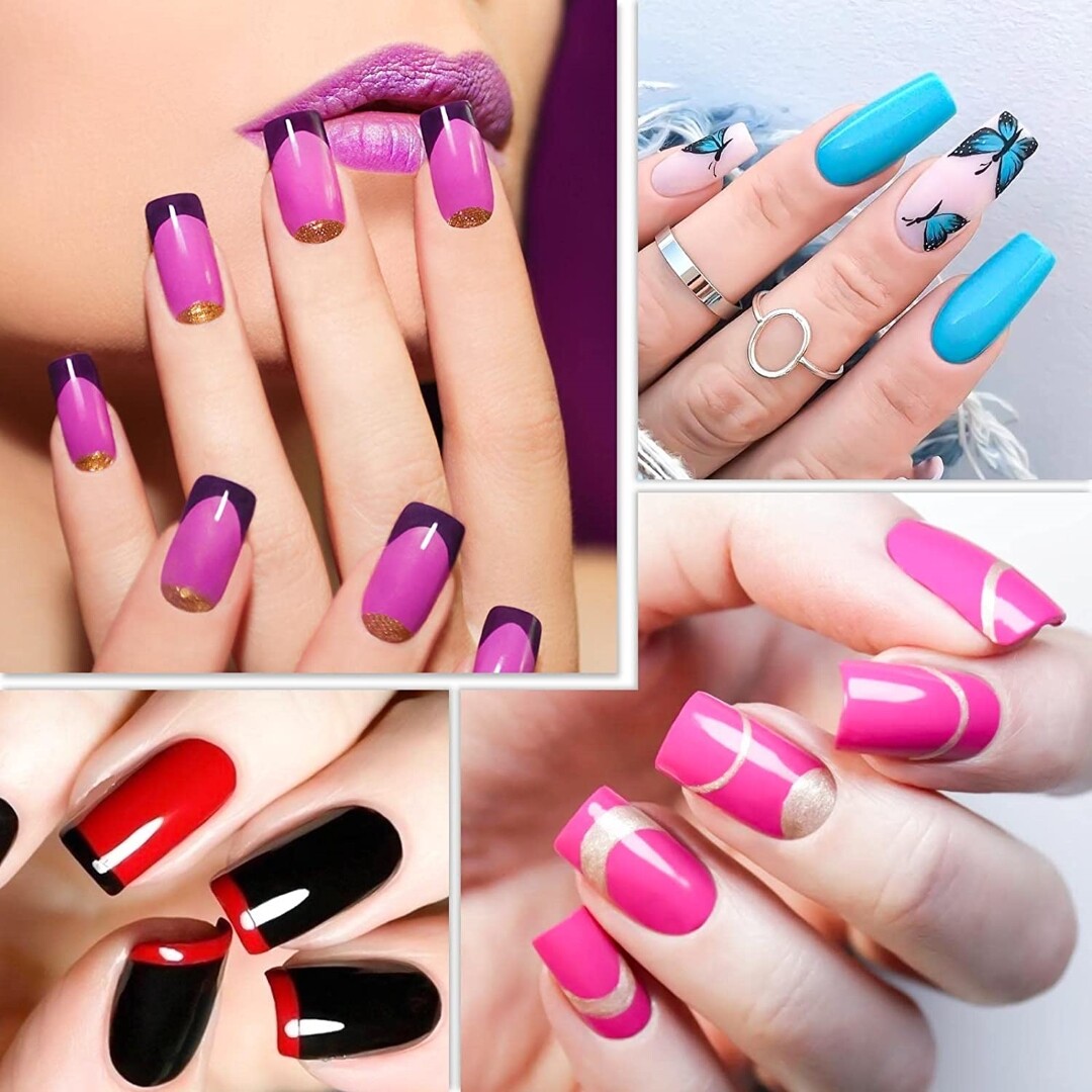 Kit De Uñas Acrilicas 1000 Pcs, 10 Tamaños Para Arte de uñasSalones Y Hogar DIY