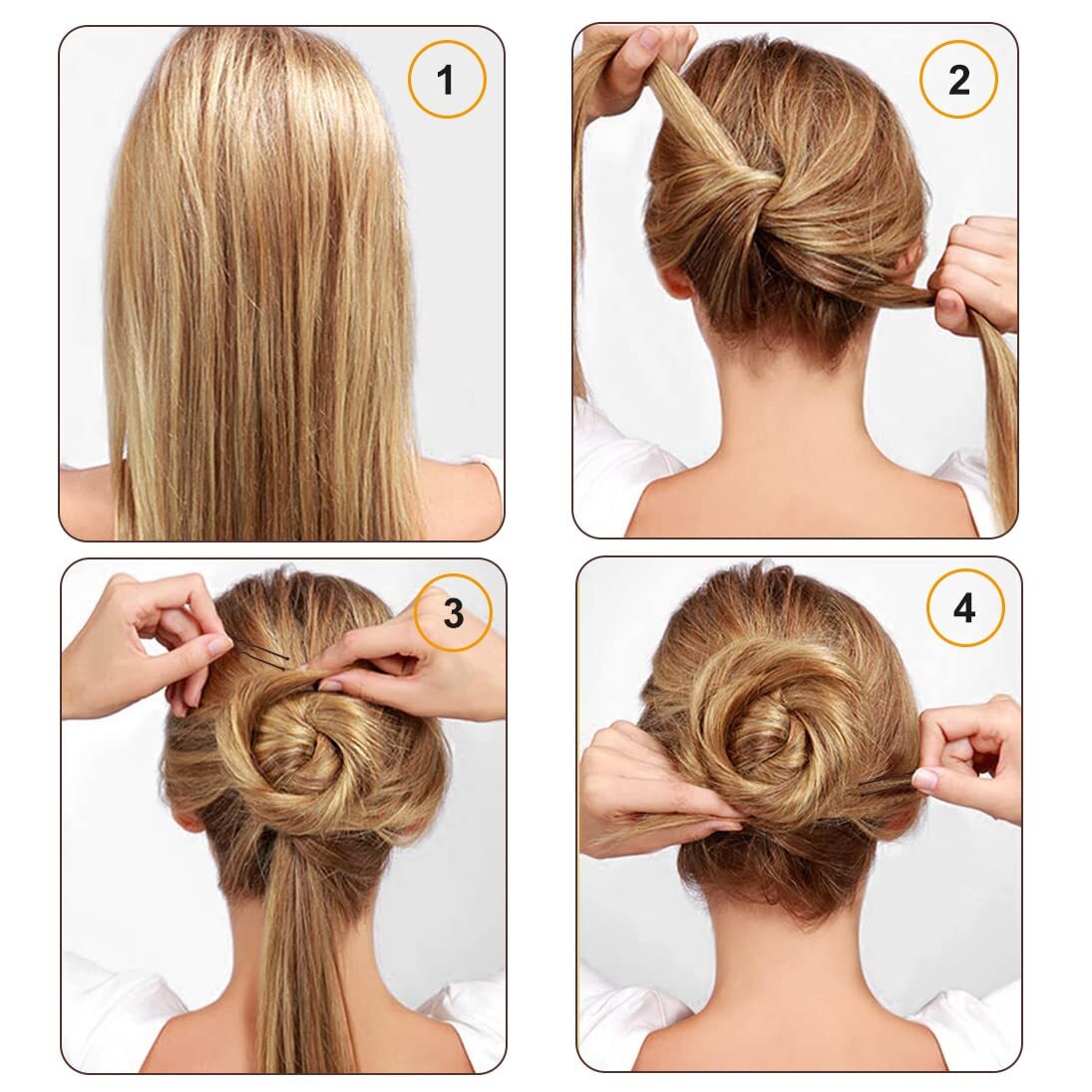 U Shaped Hair Pins, 200 Count Buns Waved Pins for Updos with Box Brown