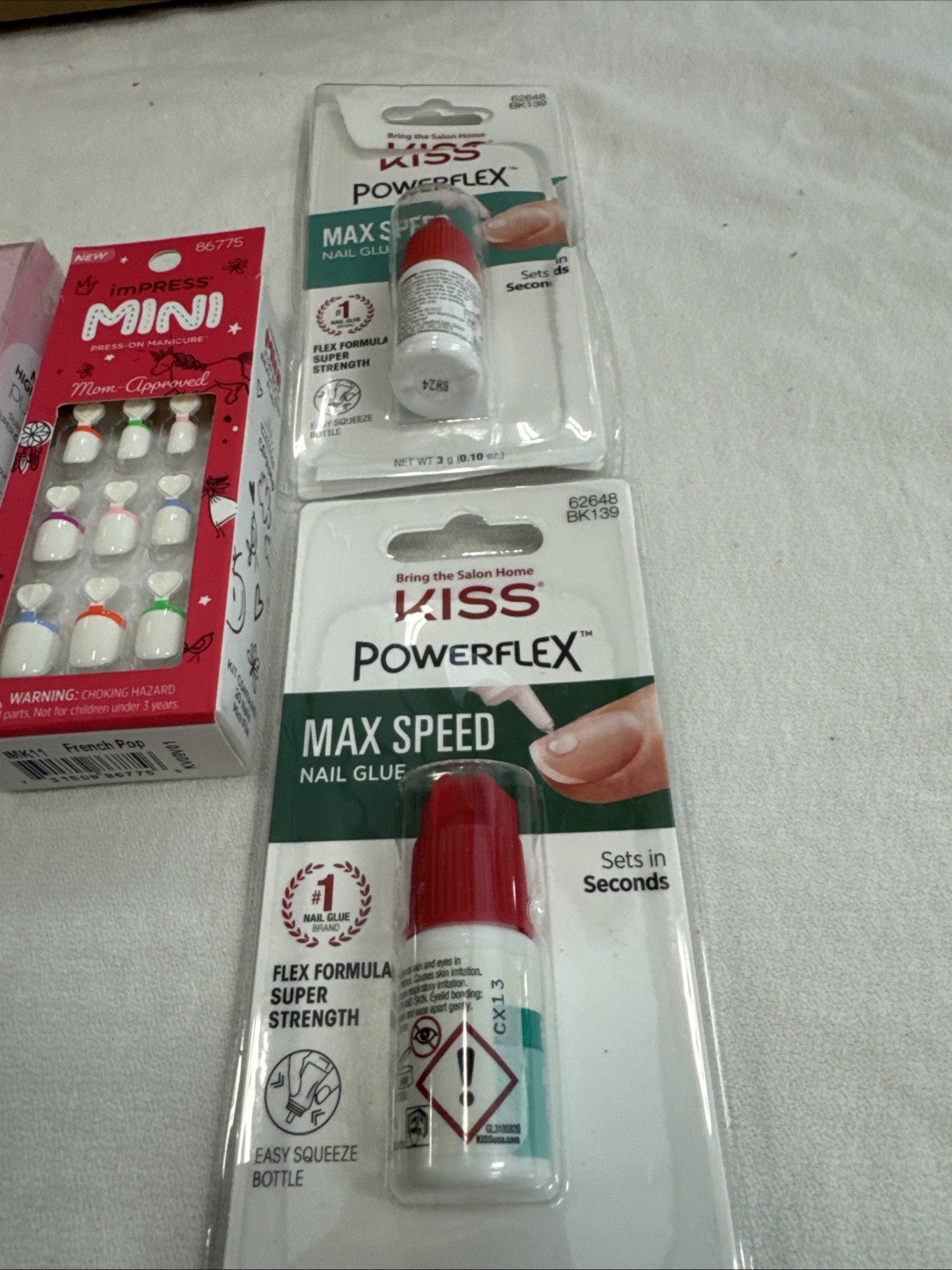 KISS imPRESS Color Press-On Nails/Impress Mini/Nail Glue.
