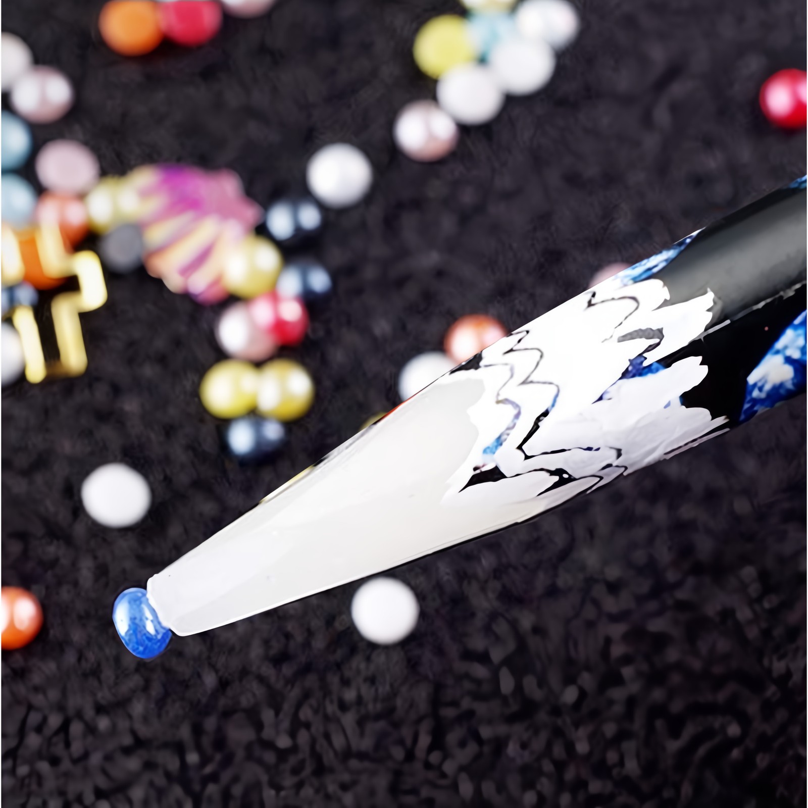 5-Piece Wax Pen Rhinestone Picker – Gem Crystal Nail Art Craft Decor Tool, White