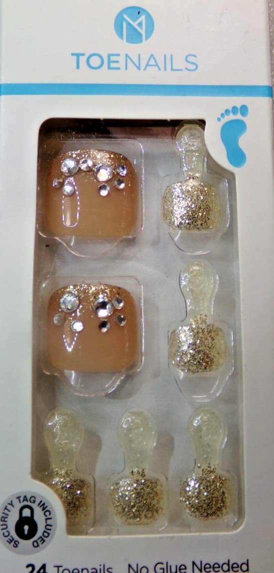 IMPRESS PEDICURE TOENAILS Nude & Silver with Gems (Lazy Days)