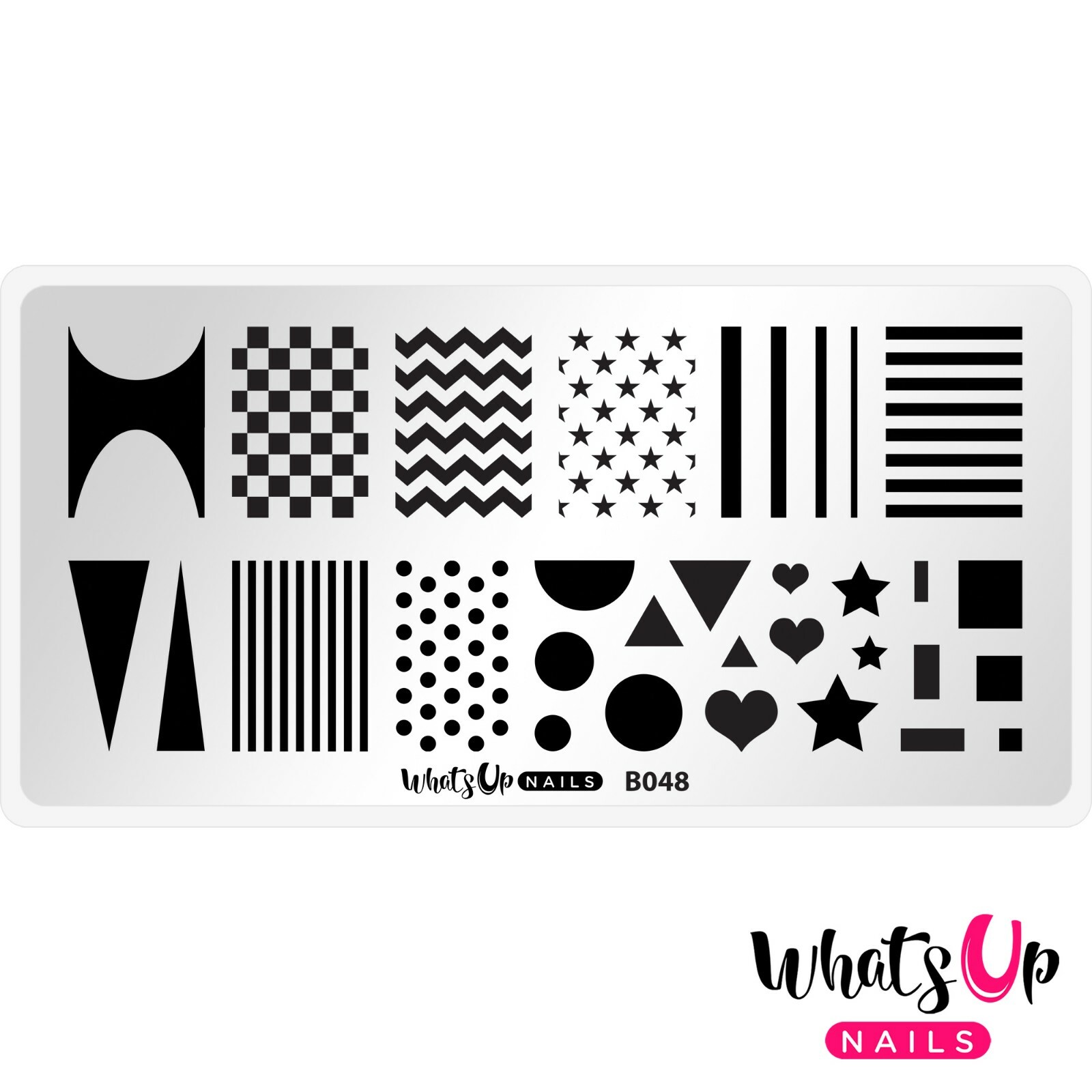 B048 Simple Shapes Stamping Plate For Stamped Nail Art Design