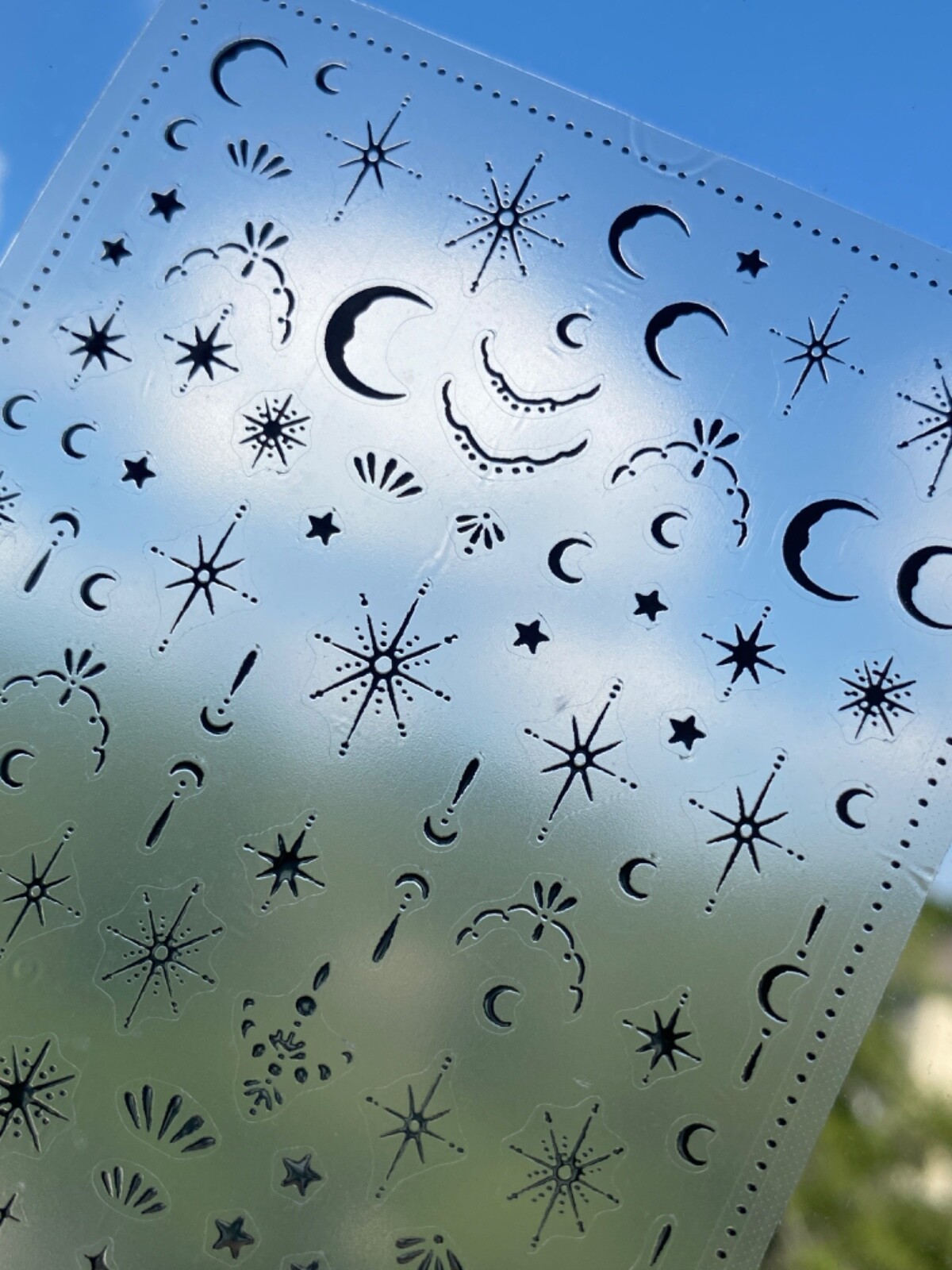 Silver Nail Art Stickers Moon Star Sky DIY Decals High Quality Unique Gifts