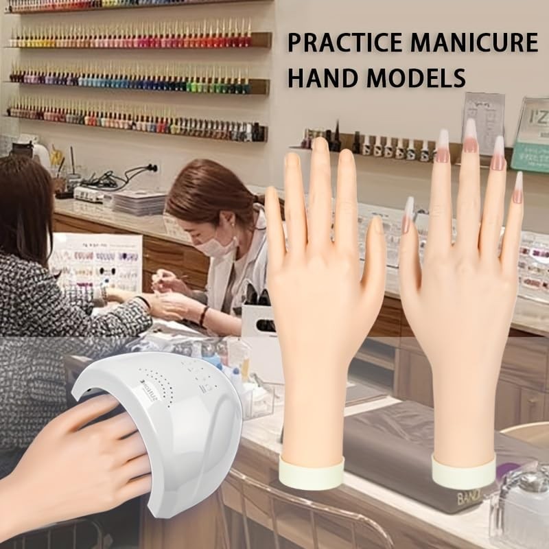 Practice Hand for Acrylic Nails Soft Touch Mannequin left, Beige