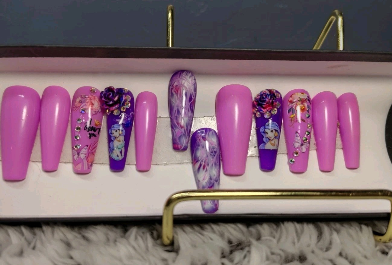 Handmade Nails. Large-set(0,4,3,5,7) Includes Application Kit