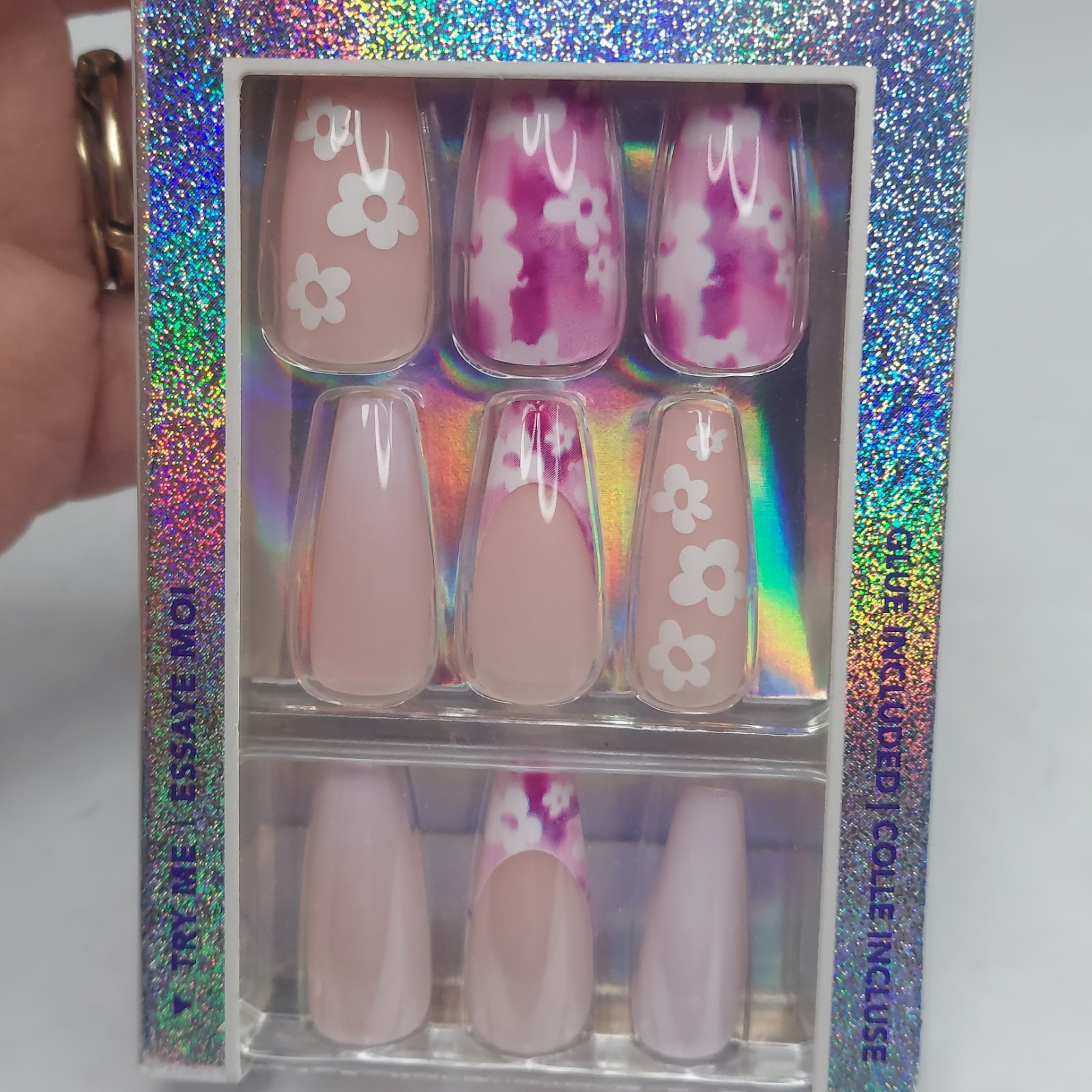 Lot of 6 Claire’s Vegan Press On Nails Sets 24 Faux Nails Each Glue Included New