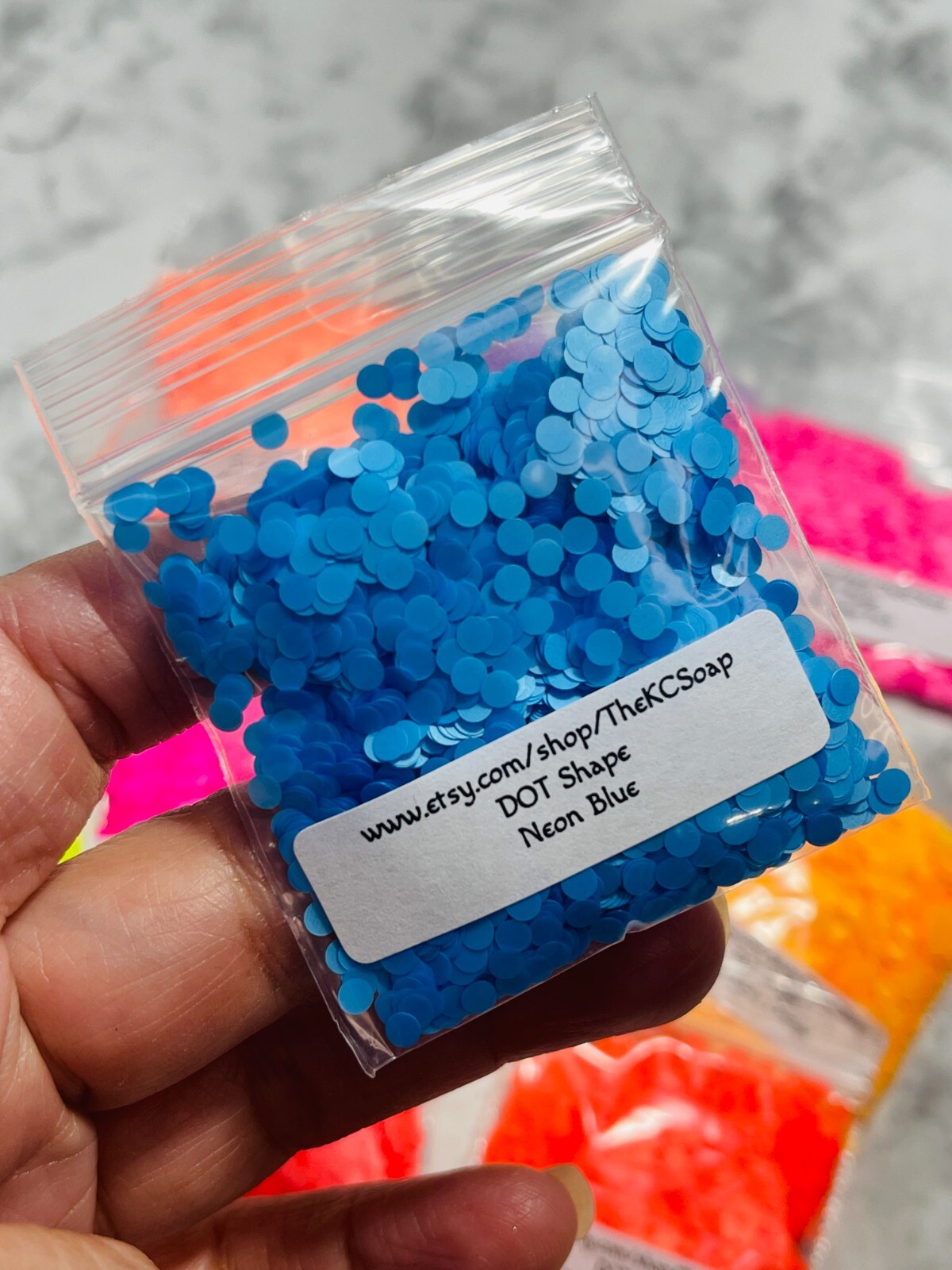 5G Neon Blue 3MM Dot Shape nail acrylic gel craft US Seller
