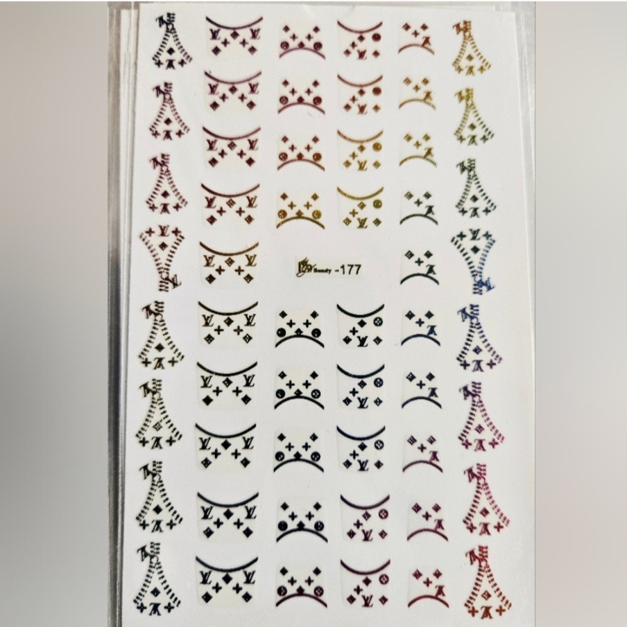 NWT NAIL ART DESIGN SELF-SEAL STICKERS HOLOGRAPHIC RAINBOW FAUX ZIPPERS N°177!