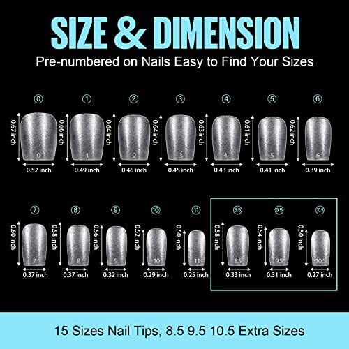 Extra Short Coffin Nail Tips – 450Pcs Full 450Pcs extra short coffin nails