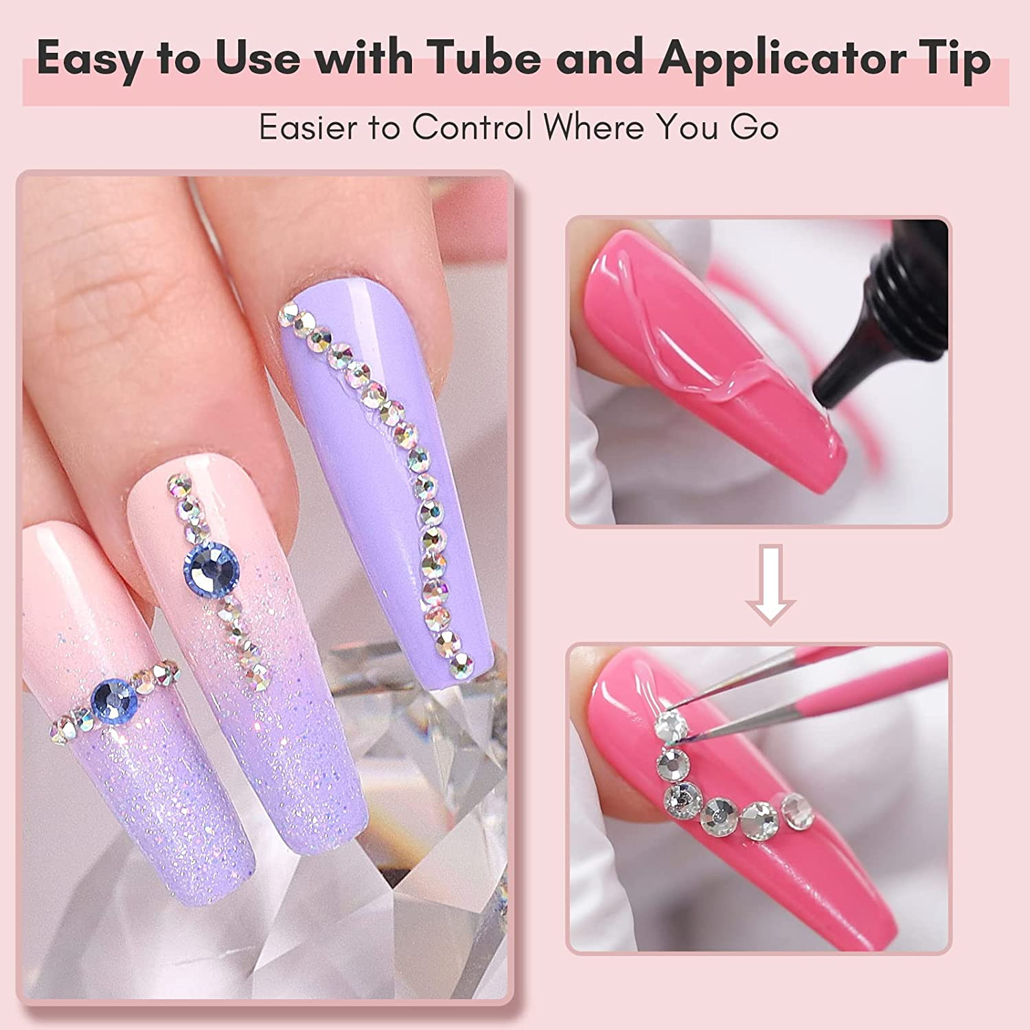 Nail Rhinestone Glue for Super Strong Gel Nail Glue 3D