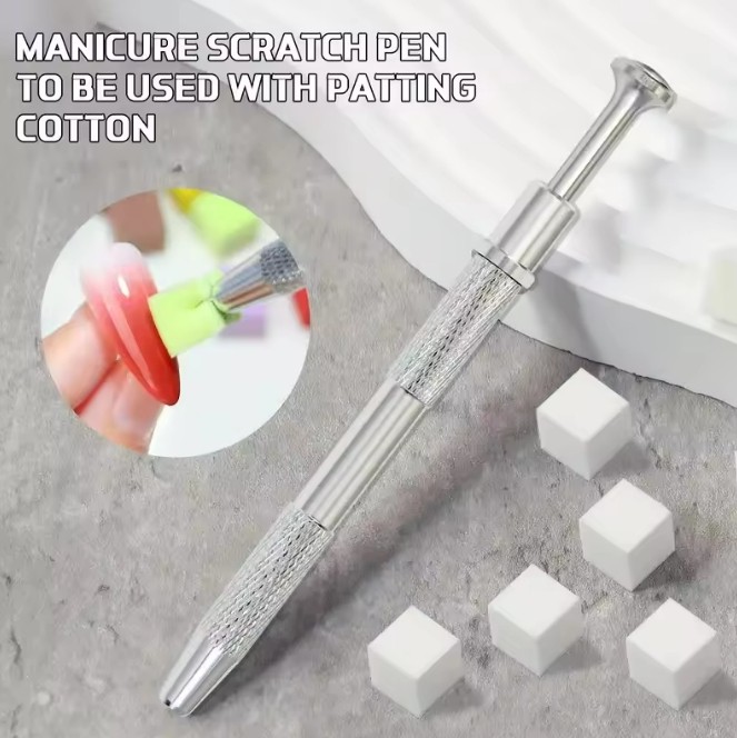 50Pcs Nail Art Soft Sponge With Versatile Portable Grabbing Pen For DIY