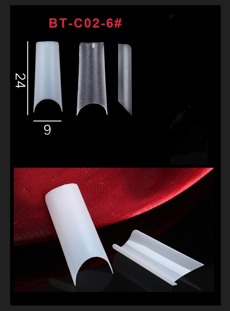 Thin Half Cover Single Size Square Refill Tips Bag of 240 pcs Pick Size #4-11