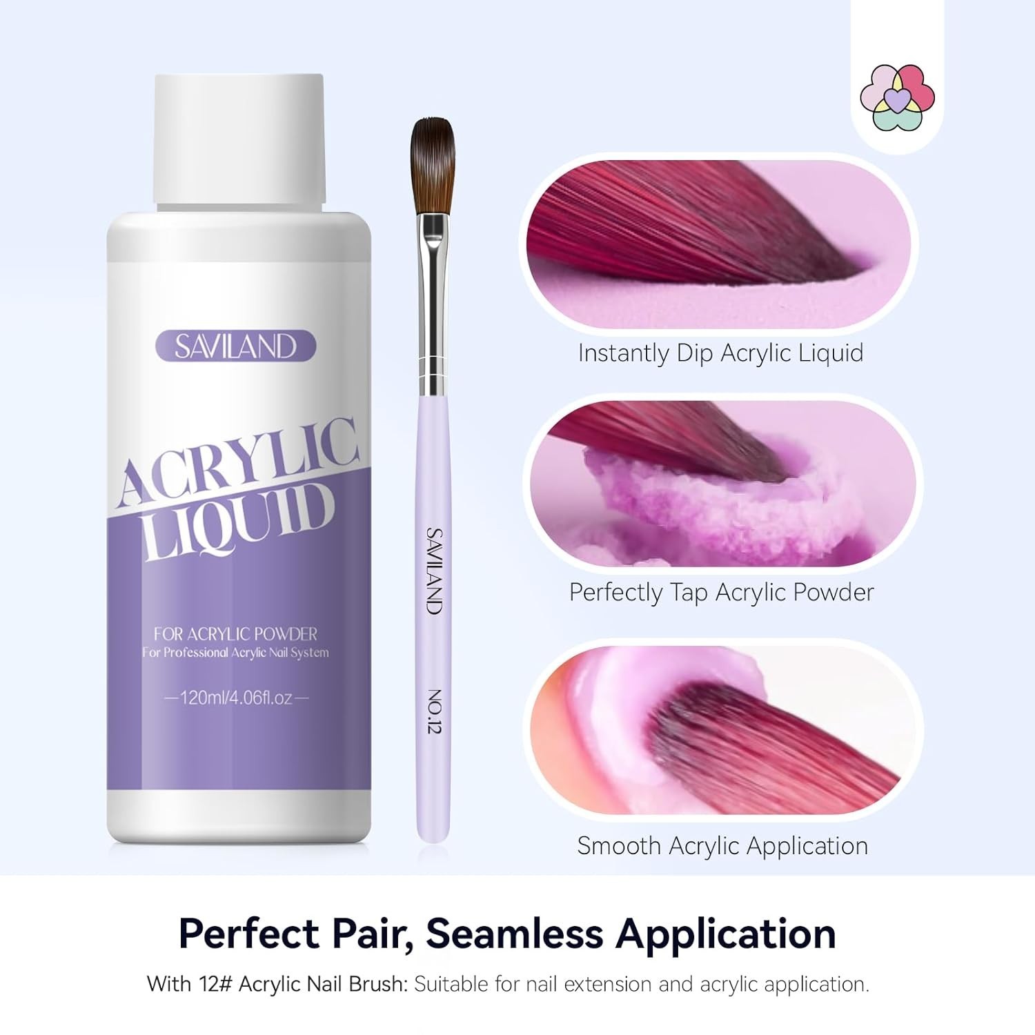 Healthy 4oz Monomer with Brush: Non-Yellowing Formula for Lasting Nails