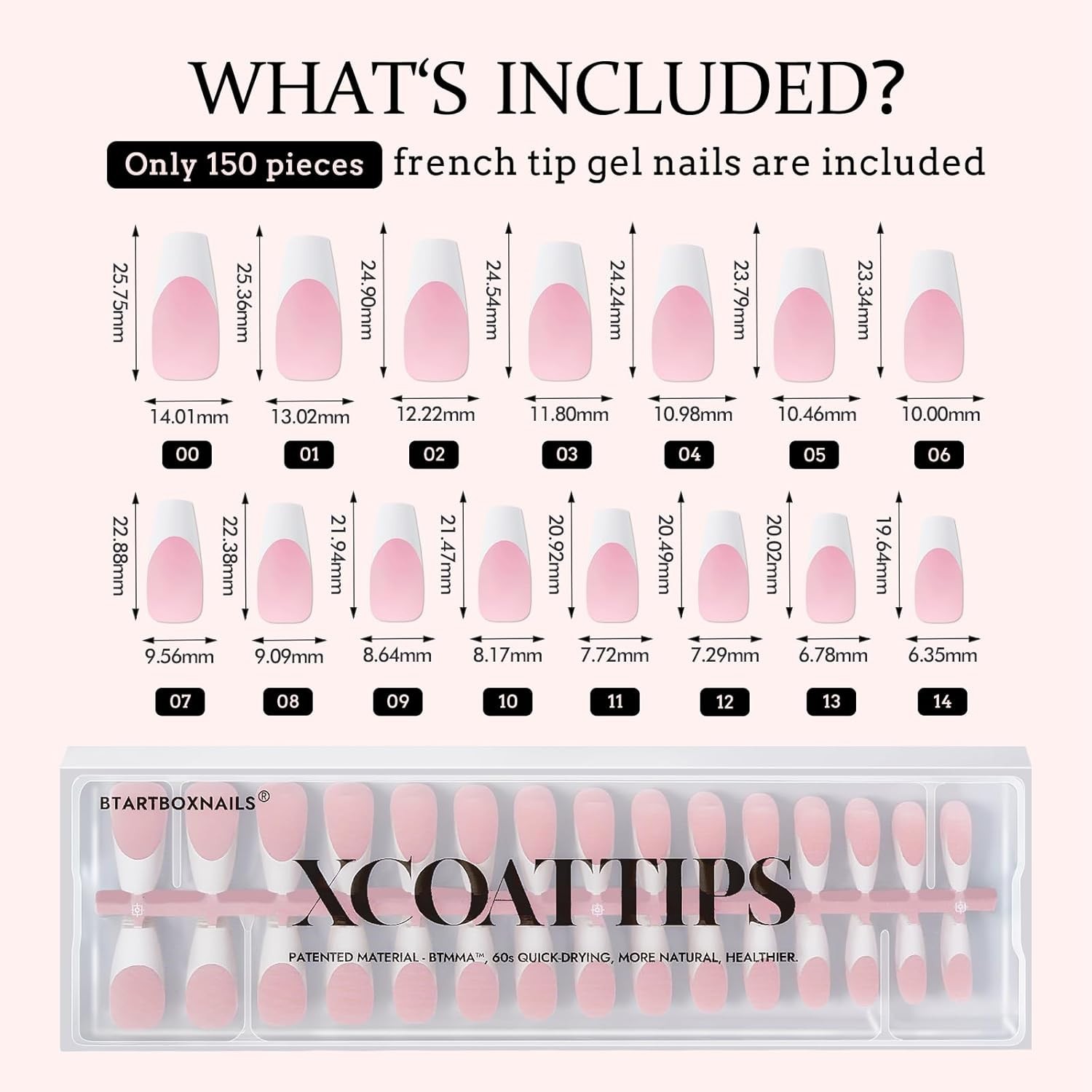 Innovative Pink Base Coffin Nail Tips for French Design No Stinging Experience