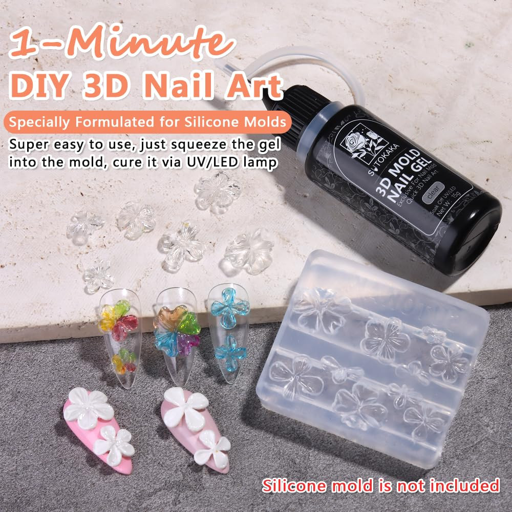 3D Clear Sculpting Gel for Nail Art – Quick Molding Gel for DIY Manicure