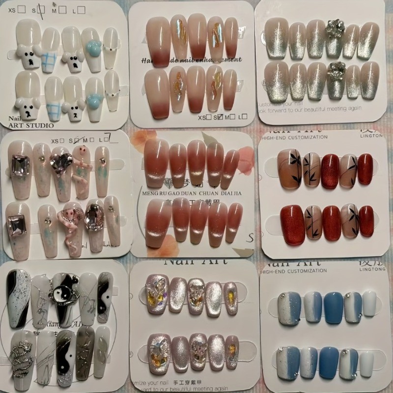 40 Piece Wholesale Mixed 40 Piece Nail Set, Reusable Fake Nails for Women