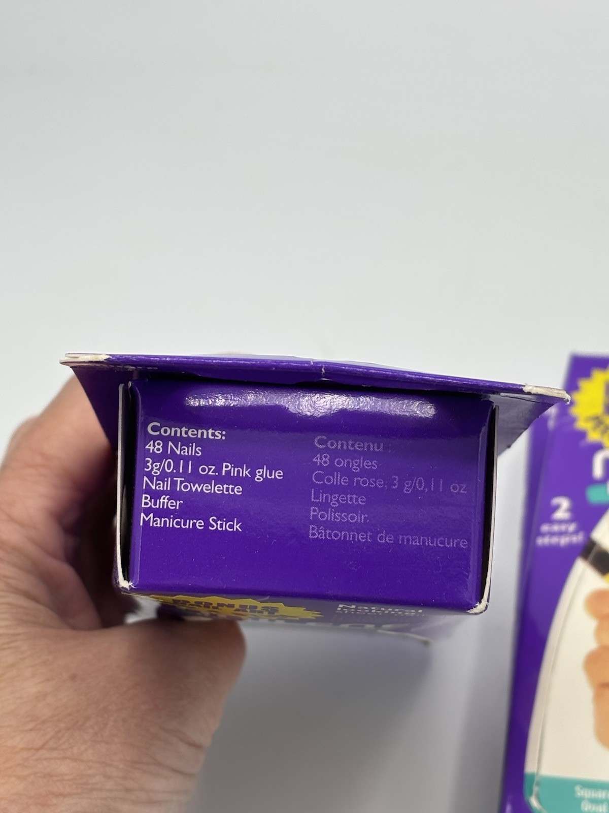 2 Packs New Nailene Square Oval Nail Kits Peel & Stick Natural Sheer Look