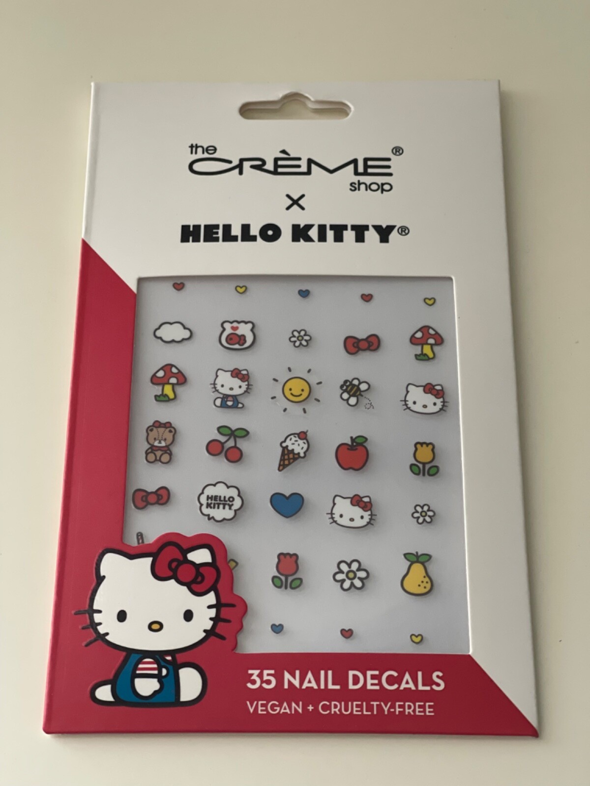 New The Creme Shop Hello Kitty Nail Decor 35 Nail Decals Summer Face Bow Hearts