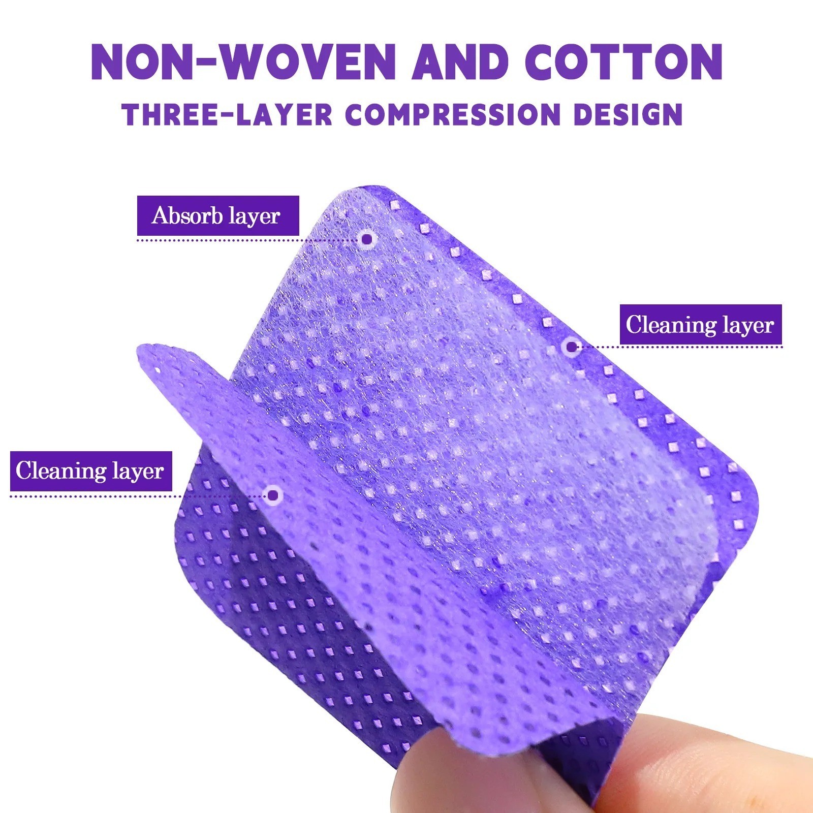 200PCS Lint Free Nail Wipes Pads Gel Polish Remover UV Manicure Cleaning Tools