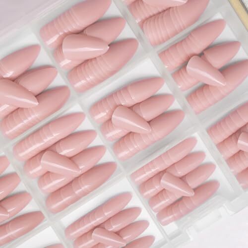 360pcs Press on Nails Short Almond Fake Nails Pink Nails Press on Acrylic Nude