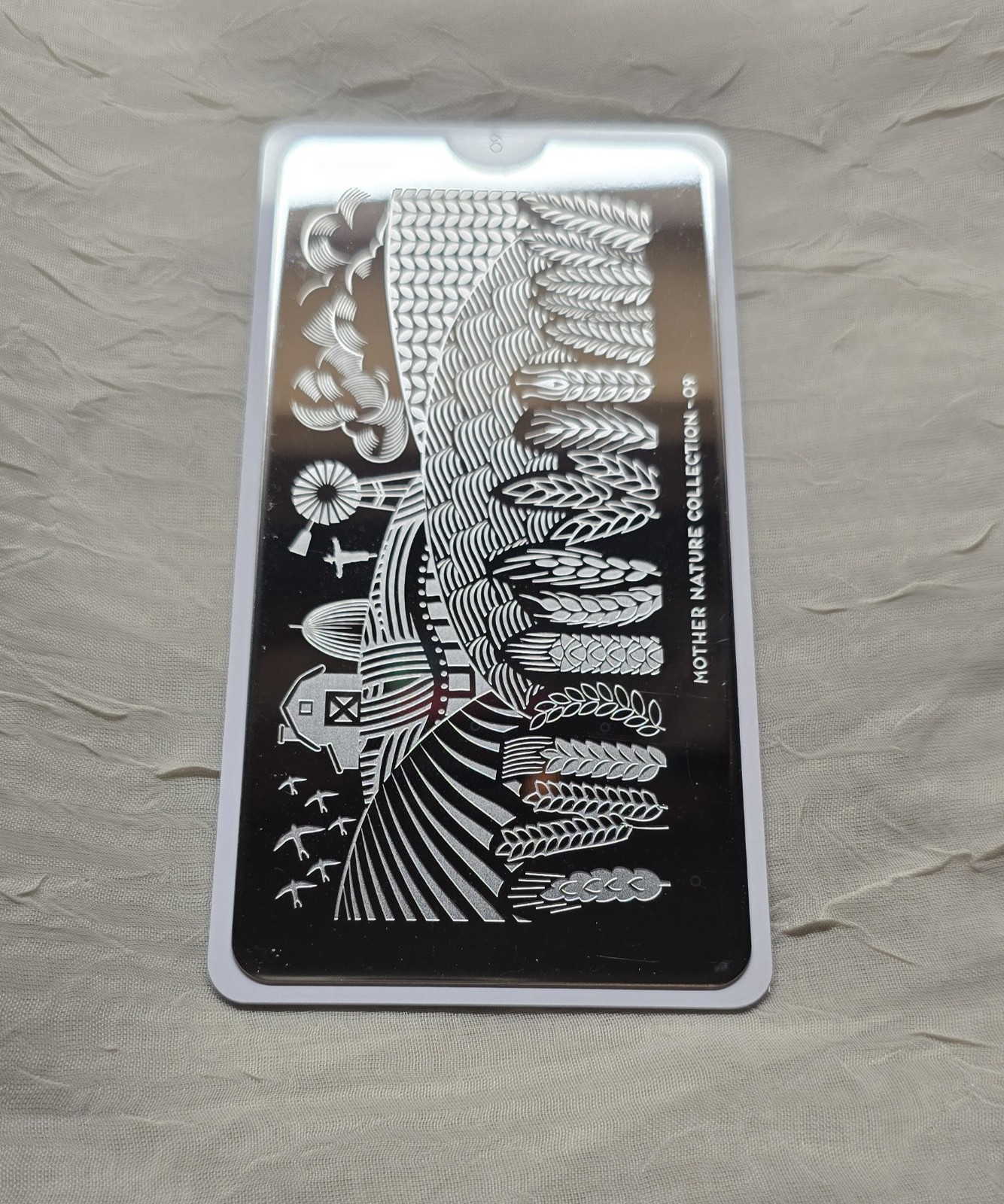 MoYou London Mother Nature Collection 09 Nail Stamp Plate Farm Farmer Corn Crop