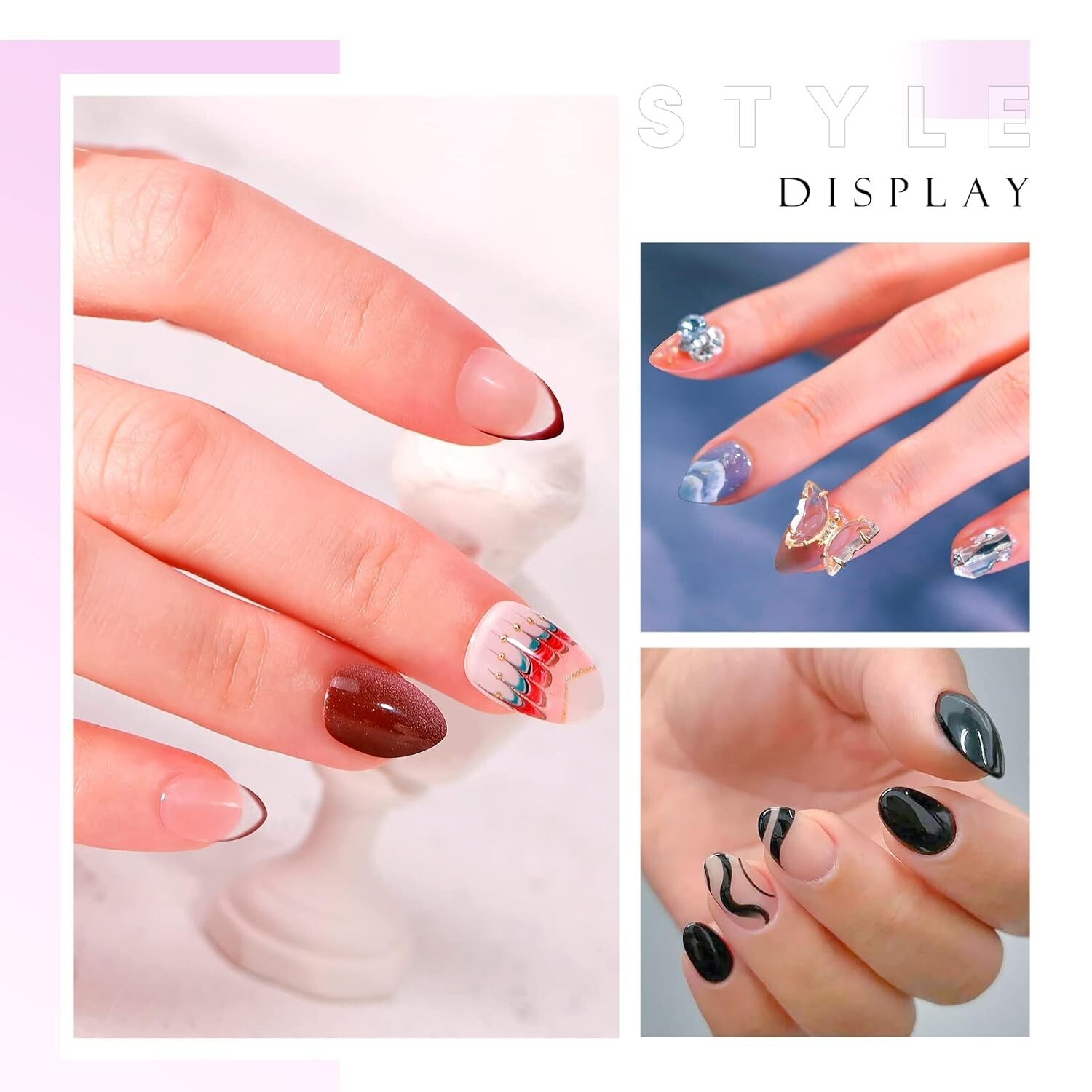 Almond Nail Tips 240pcs Extra Short Almond Gel X Tips 12 Sizes Pre-sh…
