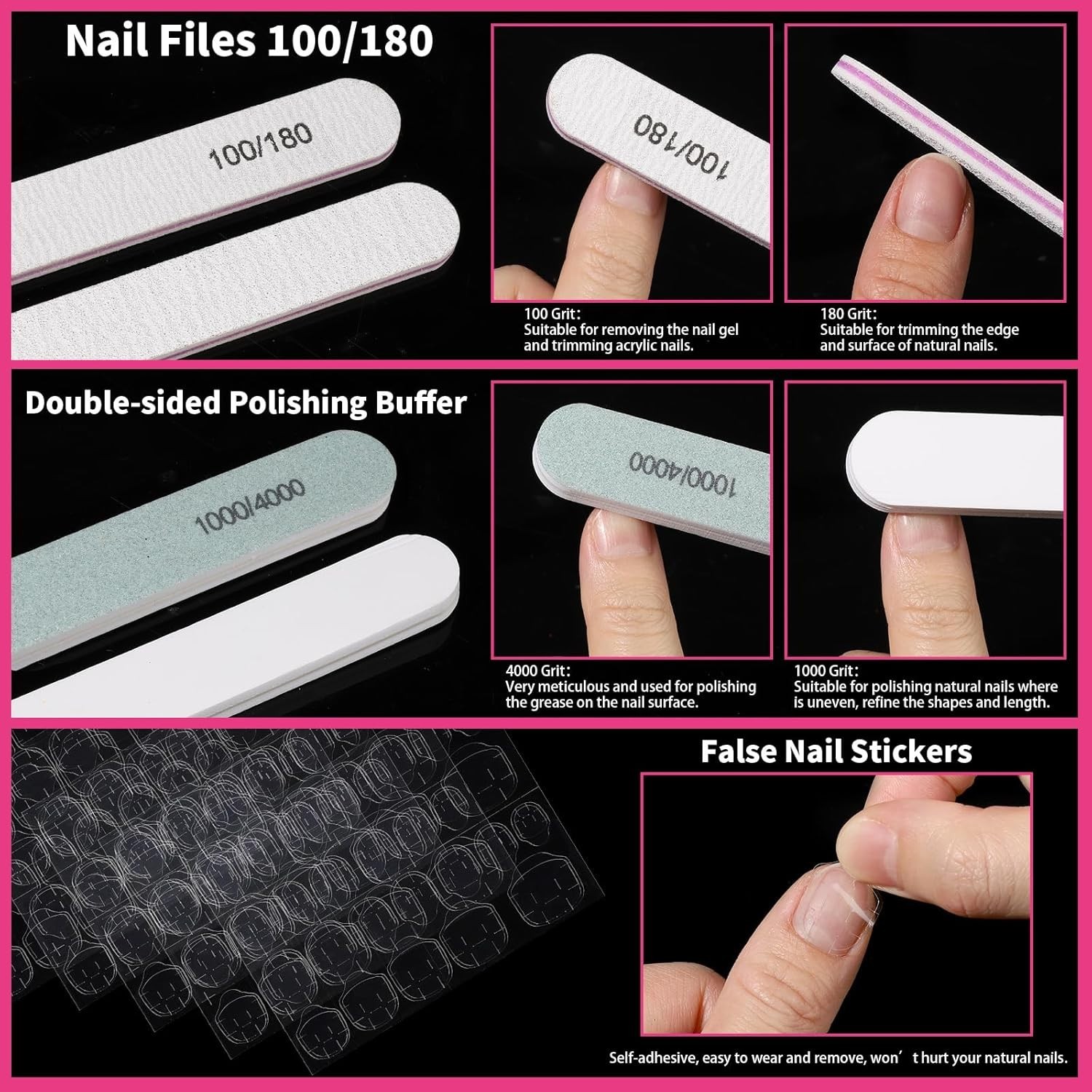 Kit de decoración de uñas, kit de uñas acrílicas, herramientas para uñas con pun