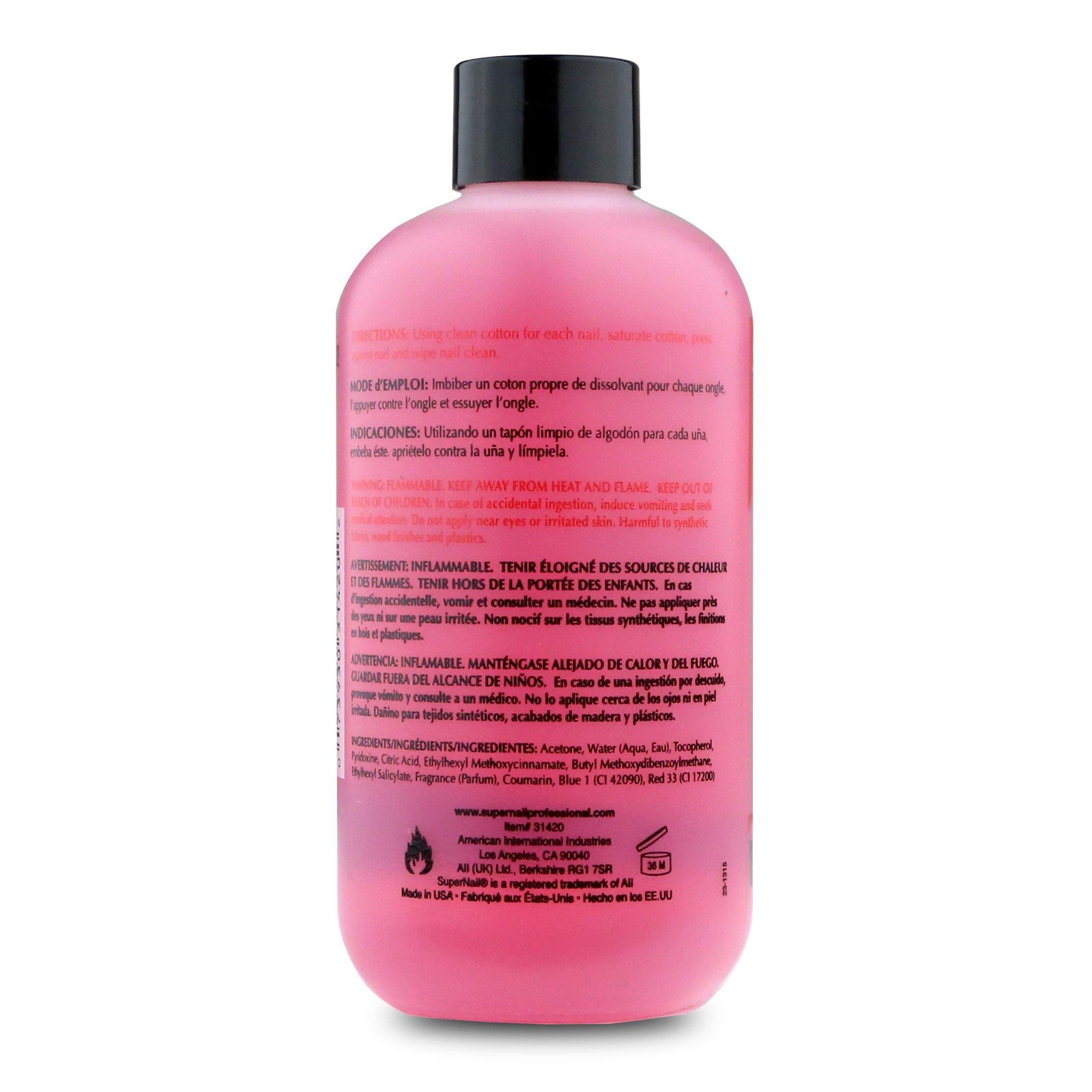 Super Nail Non-Abrasive Polish Remover 8 oz 8 Fl Oz (Pack of 1)