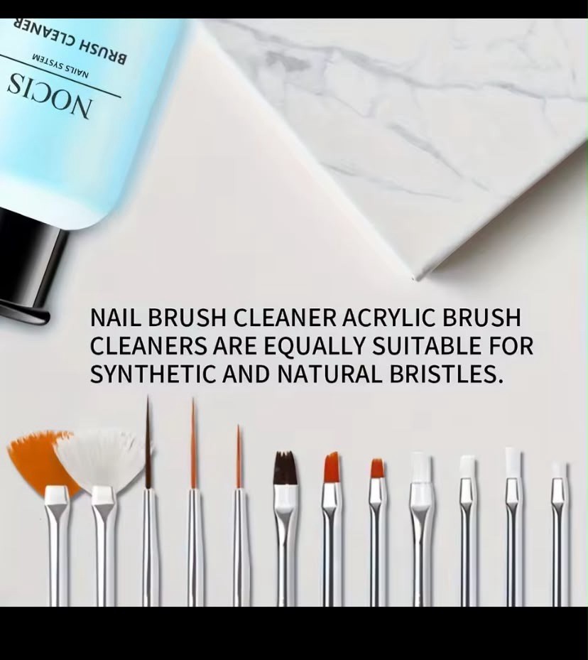 1pc NOCIS 75ml Acrylic Nail Brush Cleaner Liquid, Nail Gel Brush Cleaner
