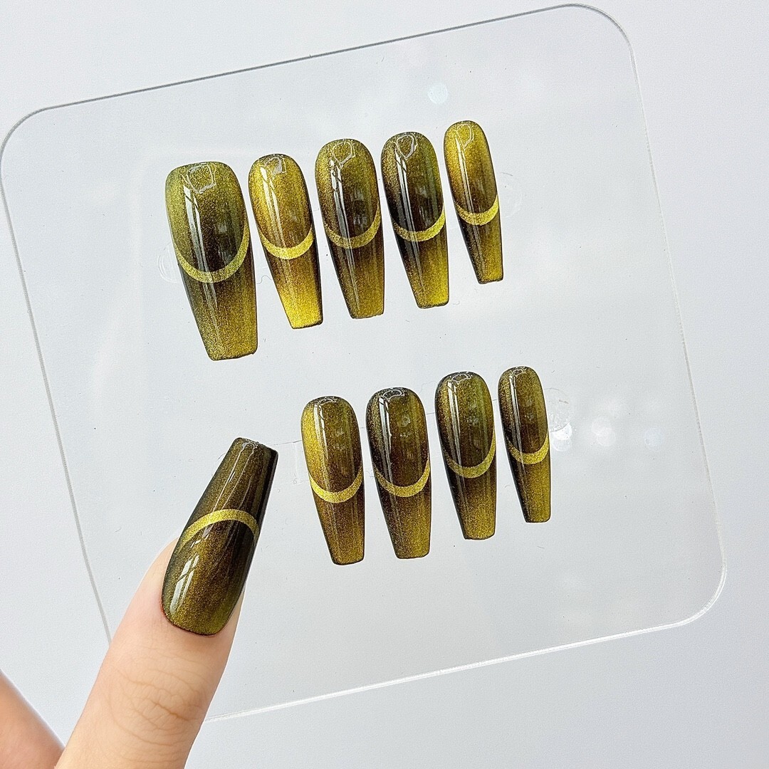 Handmade Press on Nails 10 pc set .+5 Pieces Nail Stickers