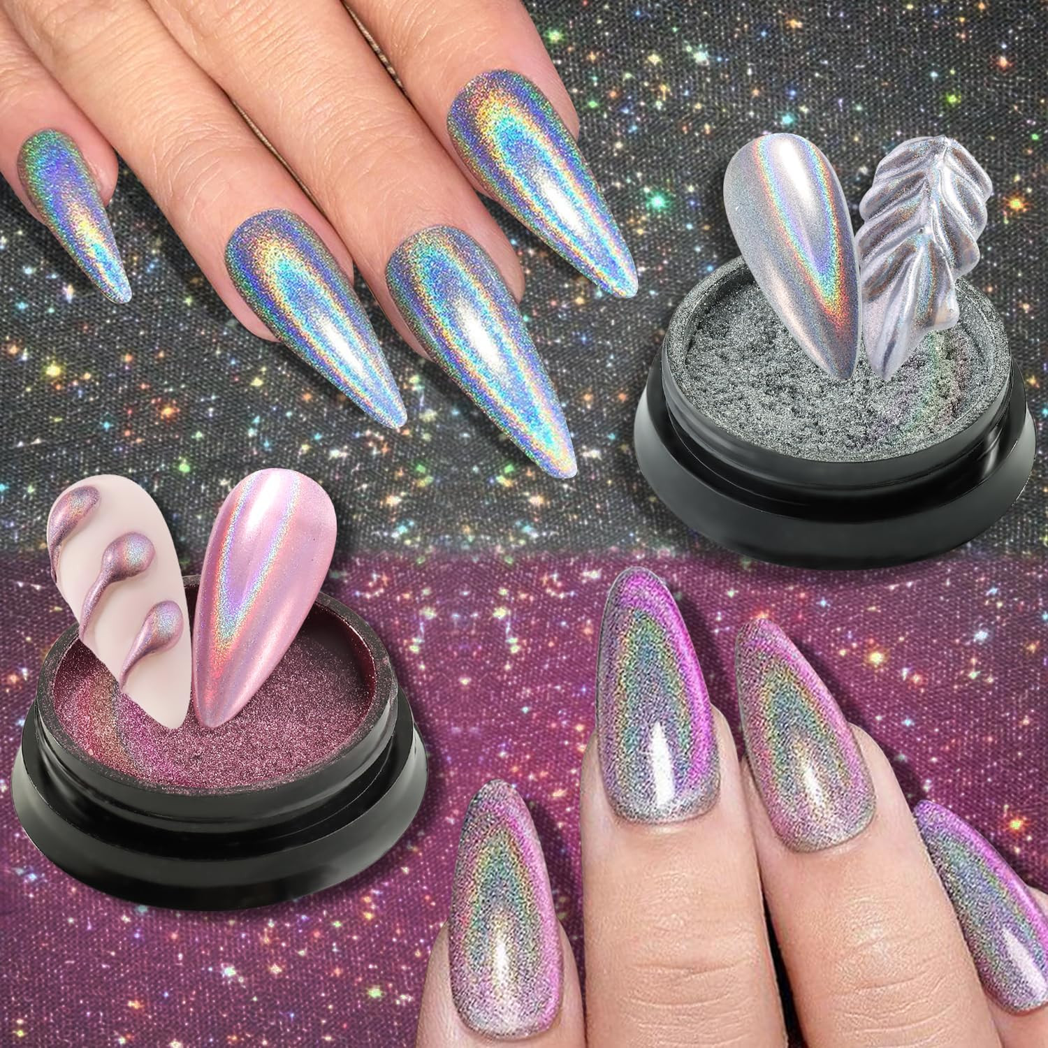 24 Colors Chrome Nail Powder Set Metallic Mirror Effect Gold Silver Pink Chrome