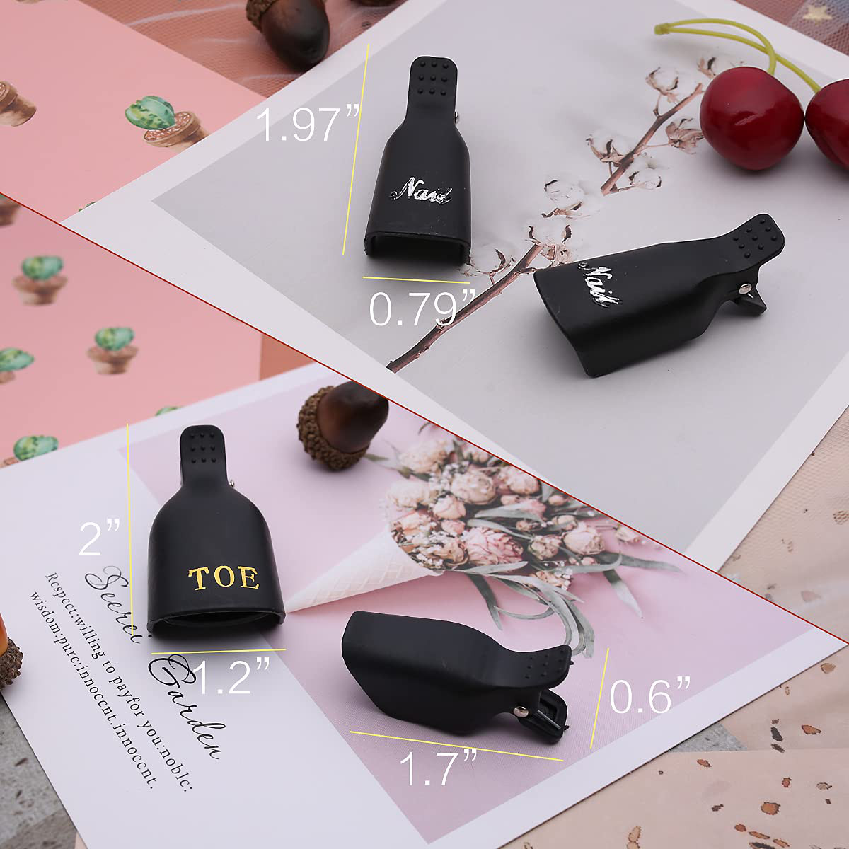 20Pcs Black Plastic Acrylic Nail Art Soak off Cap Clip Gel Polish Remover Tool