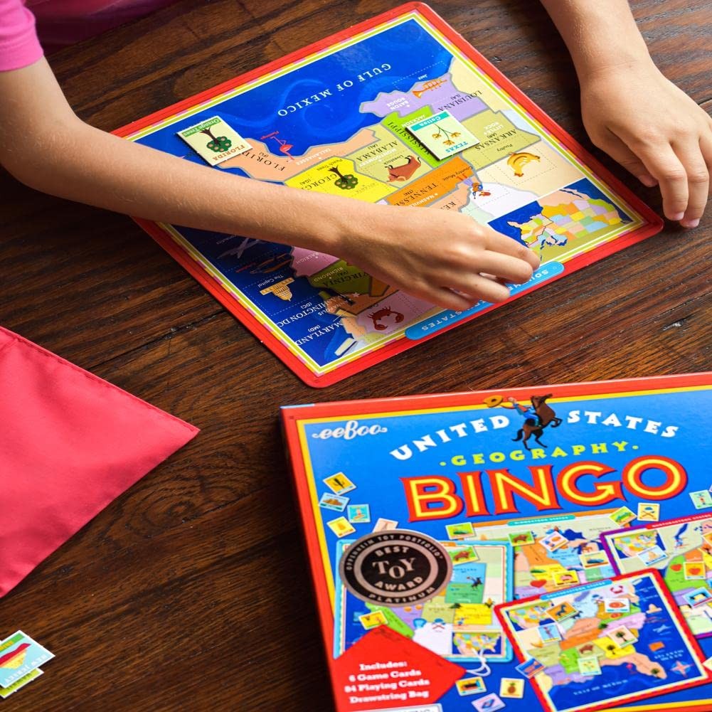 eeBoo: United States Geography Bingo Game, for 2 to 6 1 EA, Multicolor