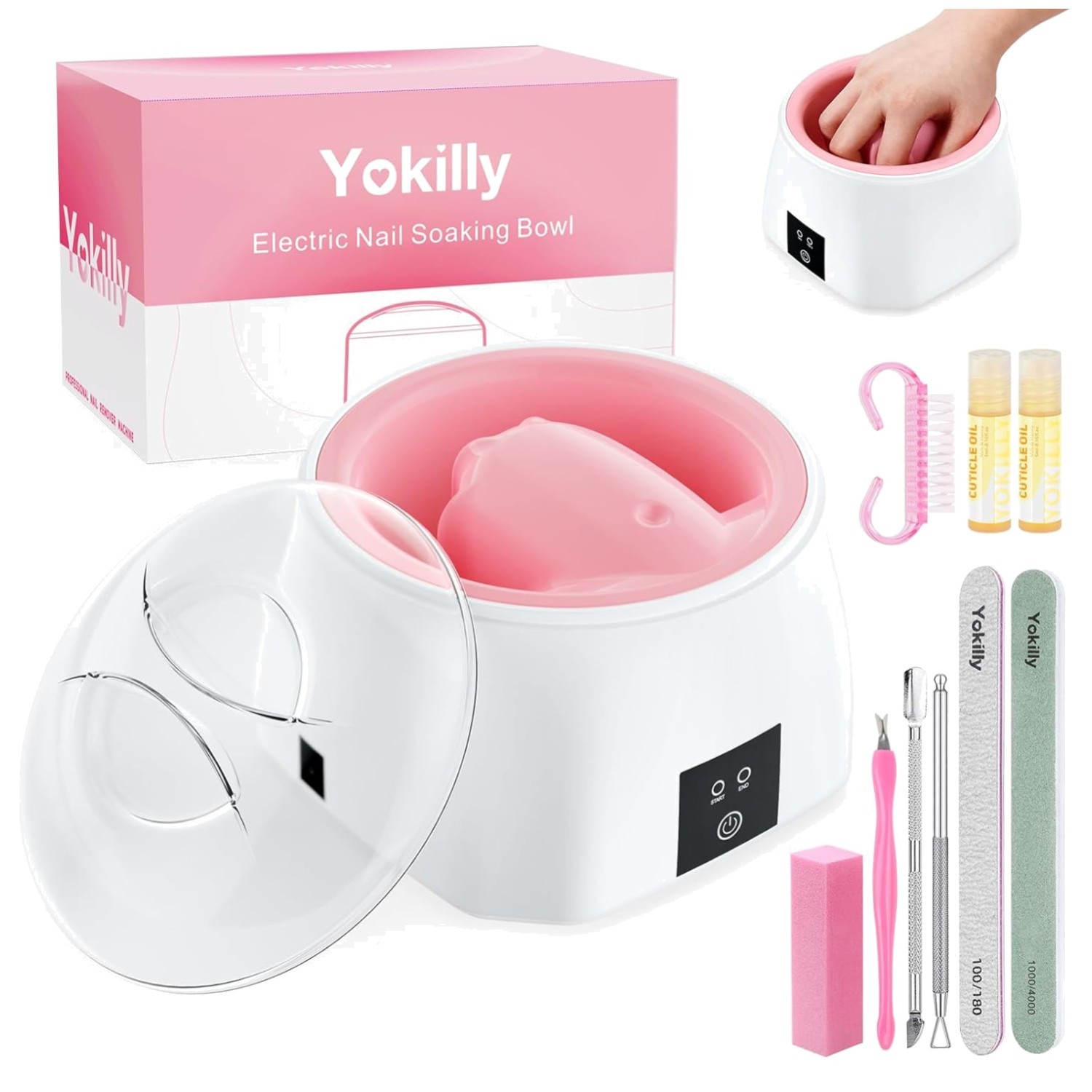 Electric Nail Soaking Bowl for Fast Removal – White