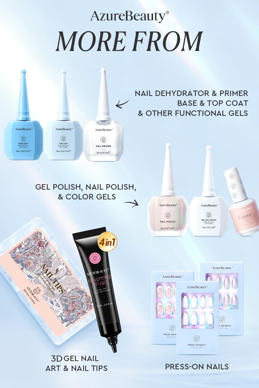 AZUREBEAUTY lavender pearl chrome short nails