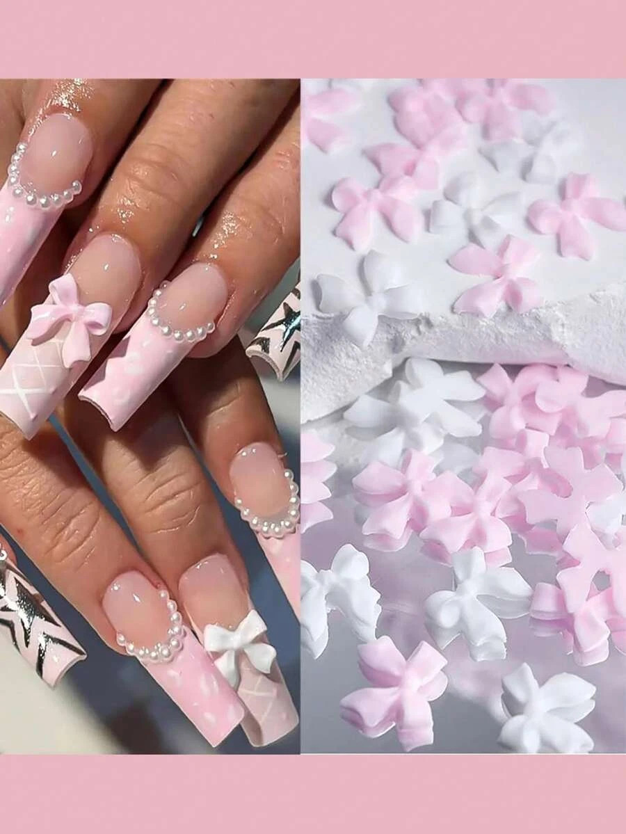3D Flower Nail Charms Acrylic Petal Rhinestone Nail Art Decorations