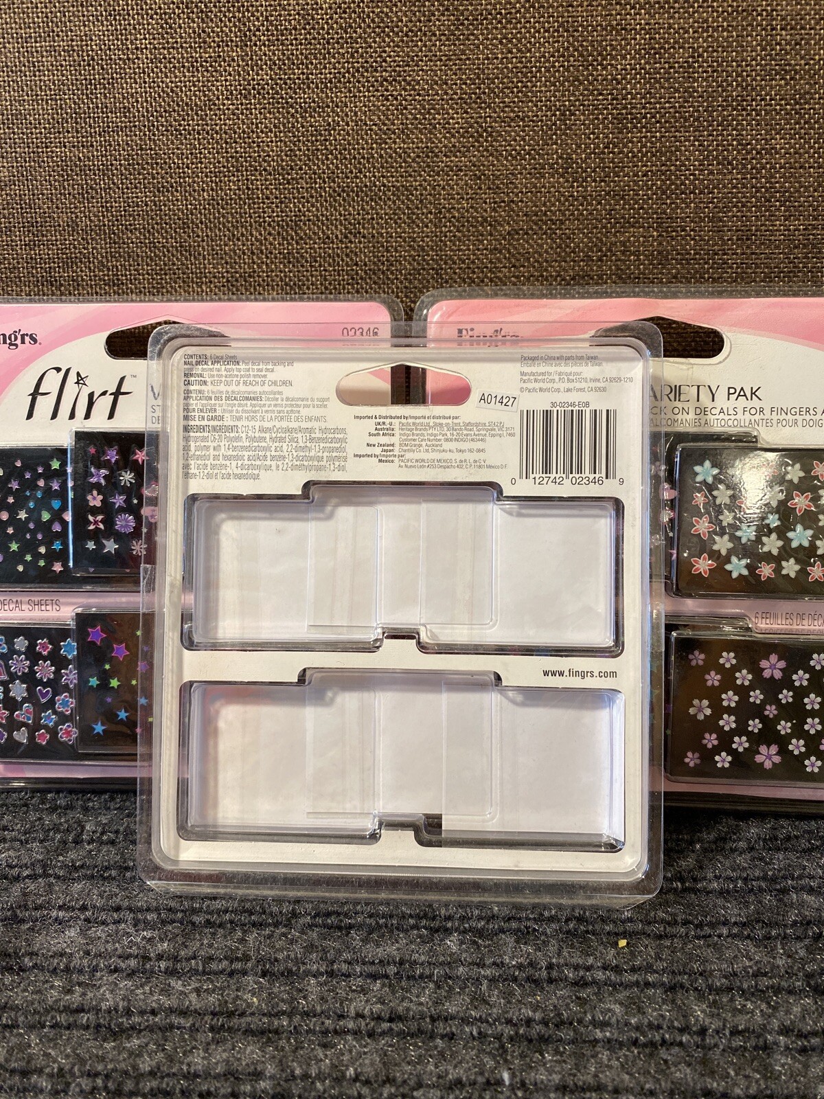 x3 Fing’rs Nail Art Variety Pack Stick on Decals for Fingers & Toes #02346
