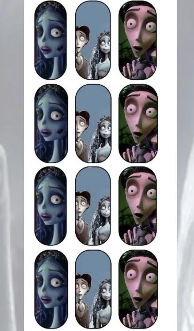 The Nightmare Before Christmas Nail Art Decals 12 Piece- Nail Wraps Water slide