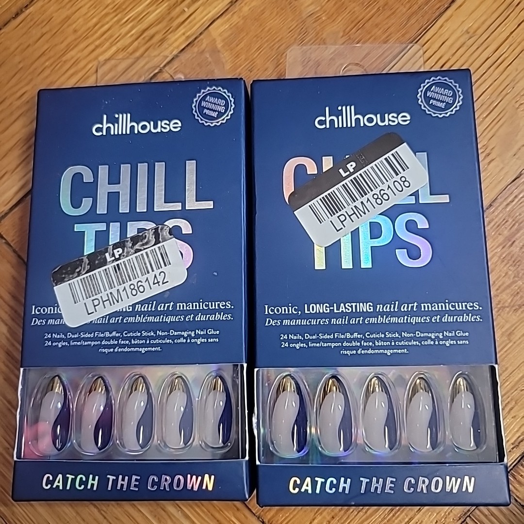 Chillhouse Chill Tips Nail Art Manicures-Press- On, CATCH THE CROWN- 2 New Sets