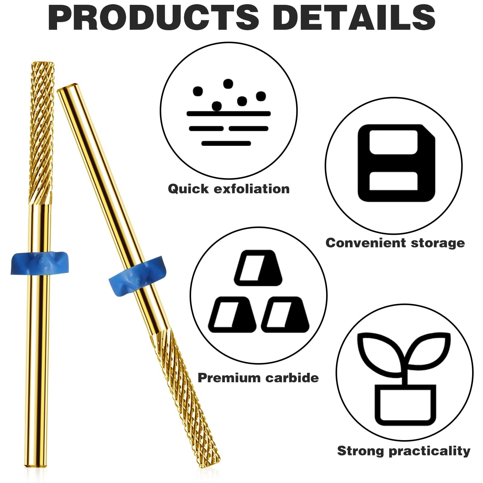 2Pcs Nail Drill Bits, Carbide Drill Bits Remover Cuticle Bit for Nail Drill C…