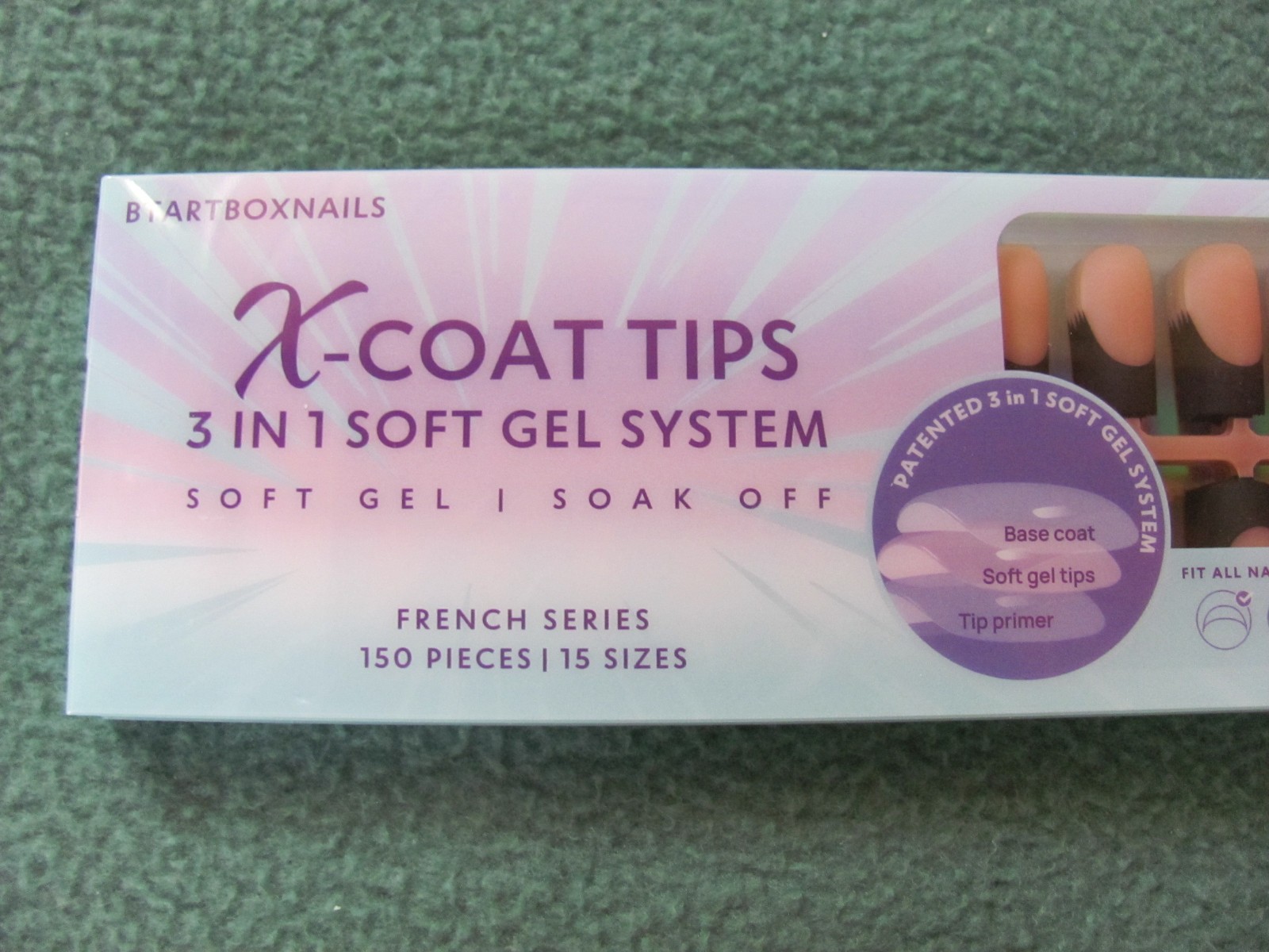 3 New X-Coat Tips Kit 150 Piece 15 Sizes 3 IN 1 Soft Gel Soak Off BTARTBOXNAILS