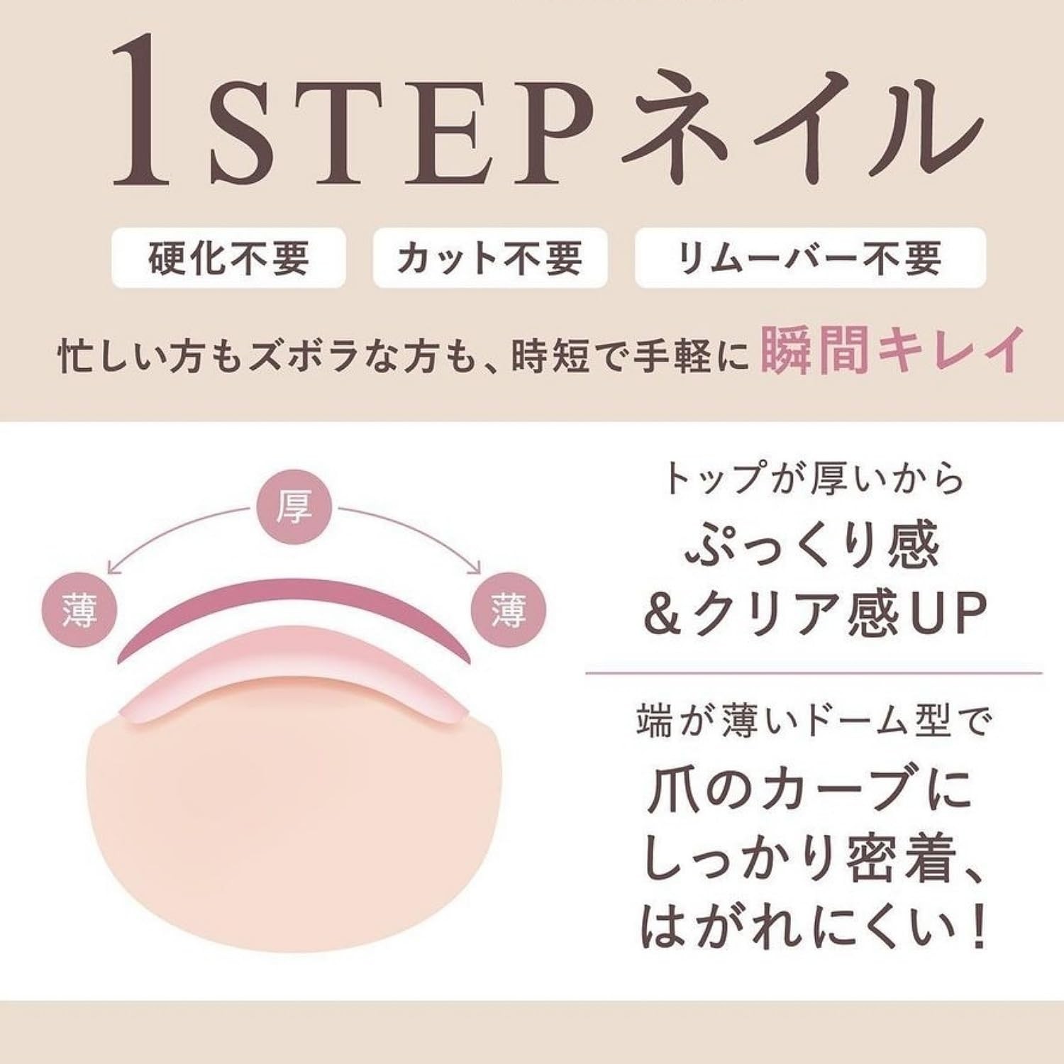 Nail Stickers Vanilla & Cookie Gel-Style No-Harden 20pcs Japan