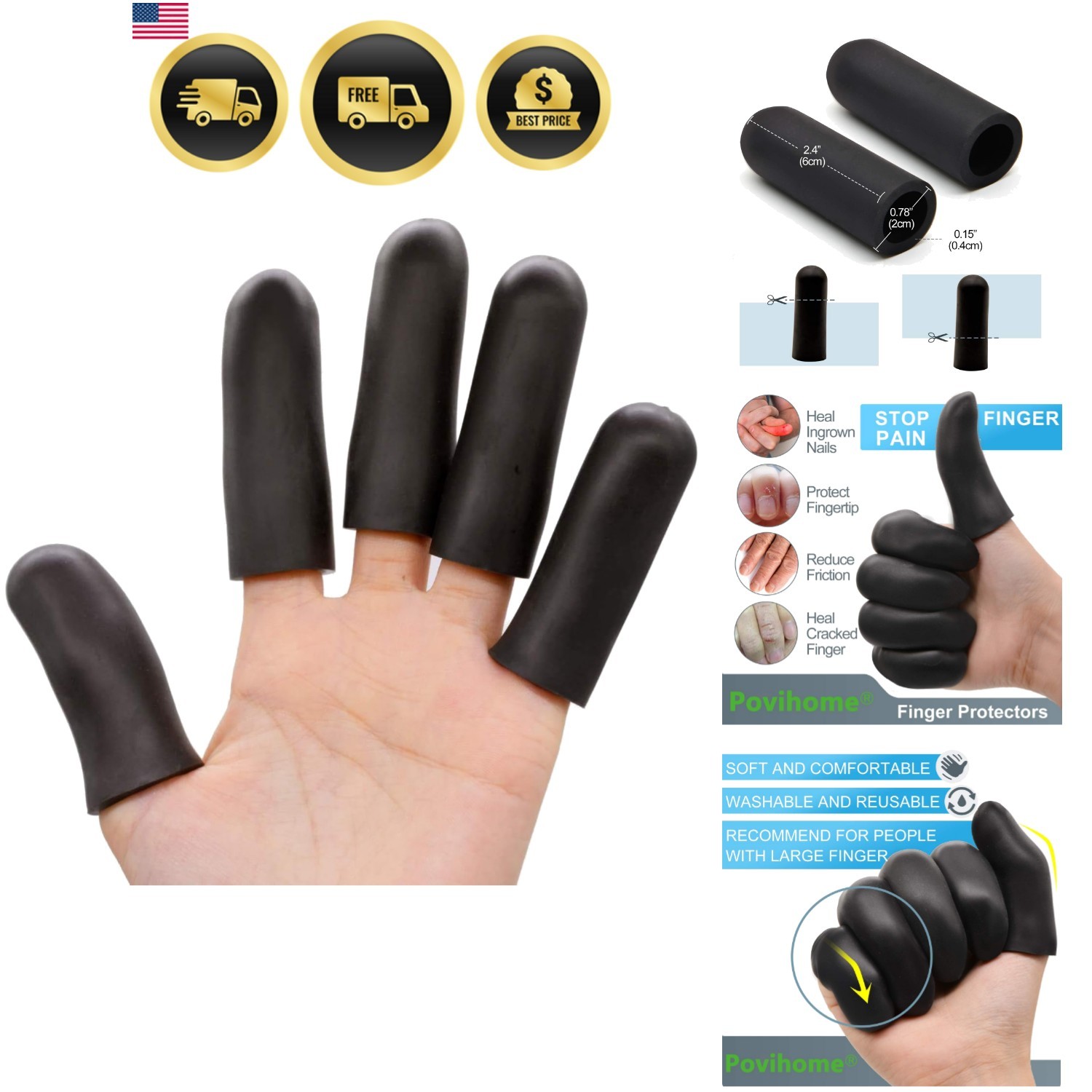 Finger Cots Protectors – Moisturizing Thumb and Finger Covers – Thickend Vers…
