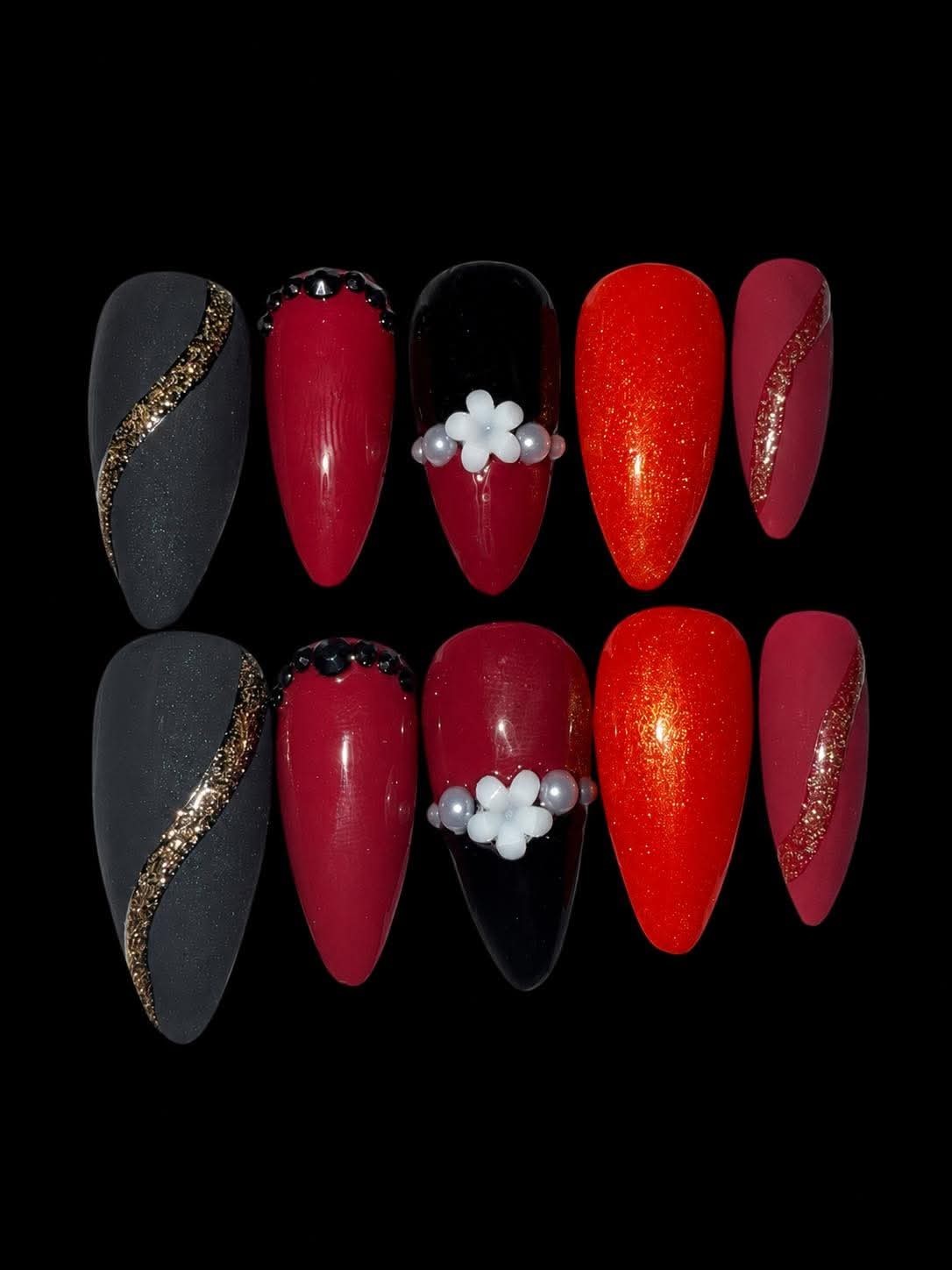 Hand Painted One-of-a-Kind Press On Nails | Custom Artificial Fingernails |…