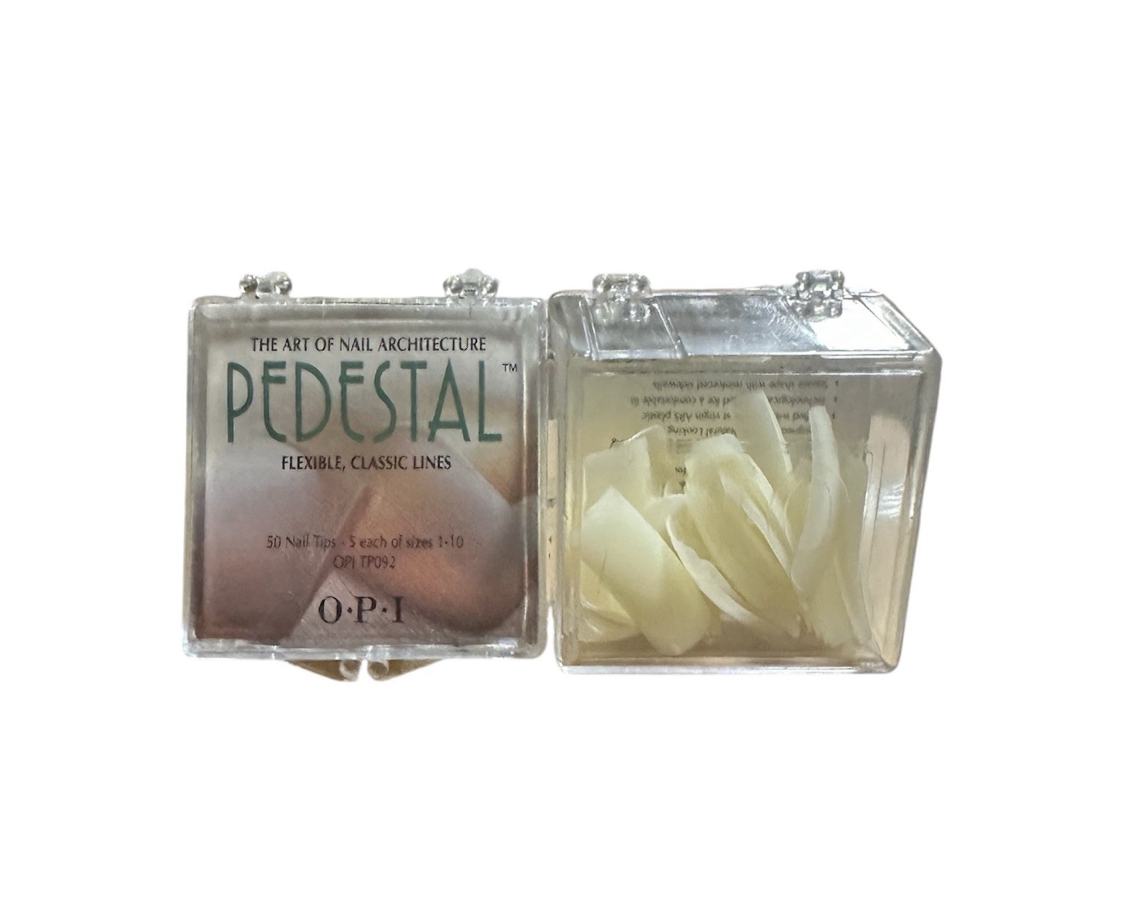 OPI Pedestal Flexible, Classic Lines Nail Tips – 50 Tips – 5 Each of Size 1 – 10