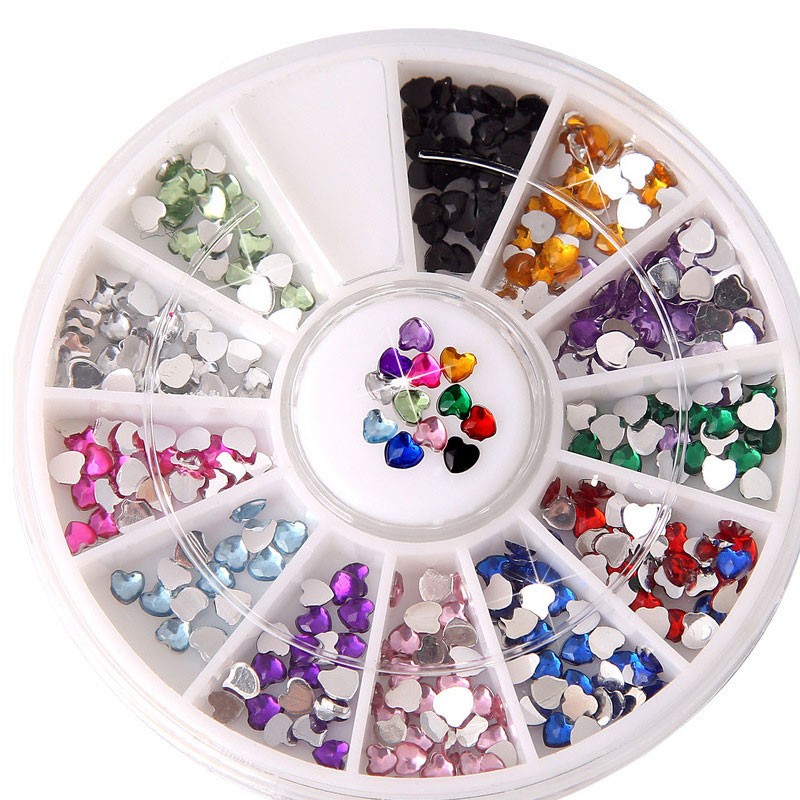 1Box Mixed Color Nail Rhinestone Wheel Irregular Beads For 3D Nail Art Decoratio