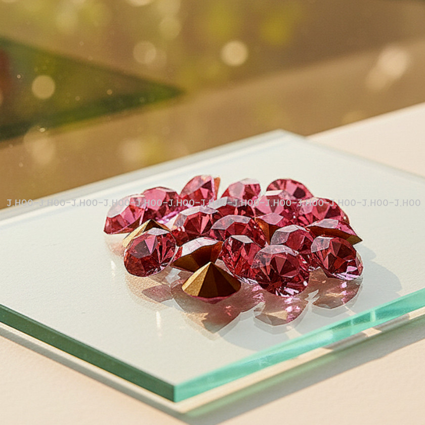 Preciosa Czech Rose V-Cut Round Stone Pointed Back
