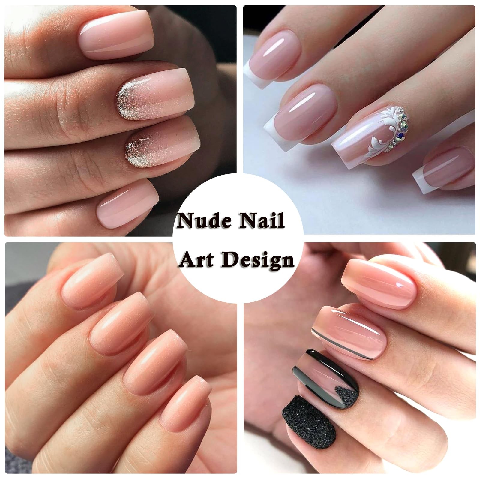 LoveOurHome 240pc Nude Pink Press on Nails 243 Piece Assortment,