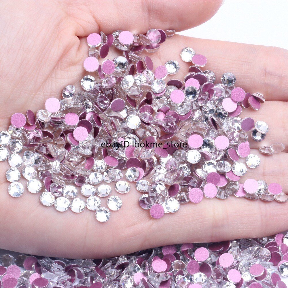 SS3-50 Crystal Clear & AB Flat Back Rhinestones Glass Beads Nail Art Craft Gems