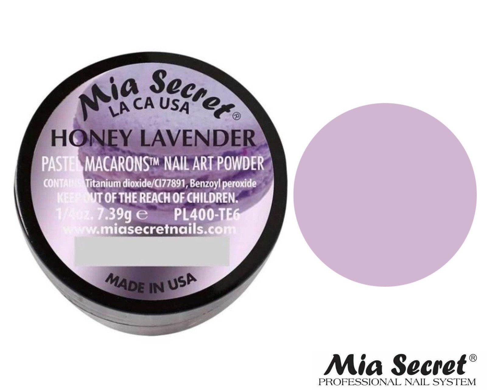 Mia Secret Nail Art Powder Pastel Macarons Collection (HONEY LAVANDER) 1/4oz